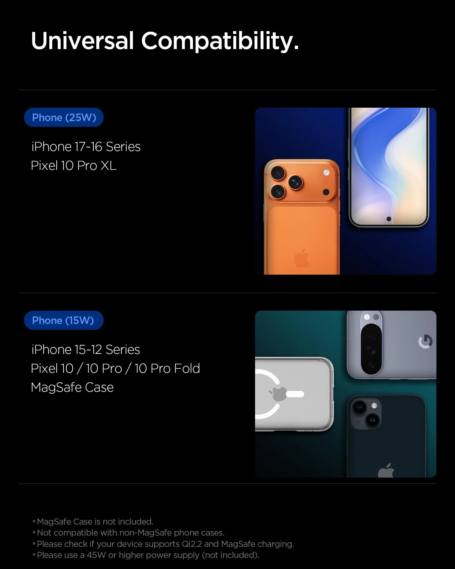 Spigen Essential CryoMax MagFit Qi2.2 25W [Raffreddamento Peltier] Caricatorer Wireless Auto per Cellulare, Cavo Incluso, Supporto Telefono Ricarica MagSafe Compatibile con iPhone 17/17e/16/15/14
