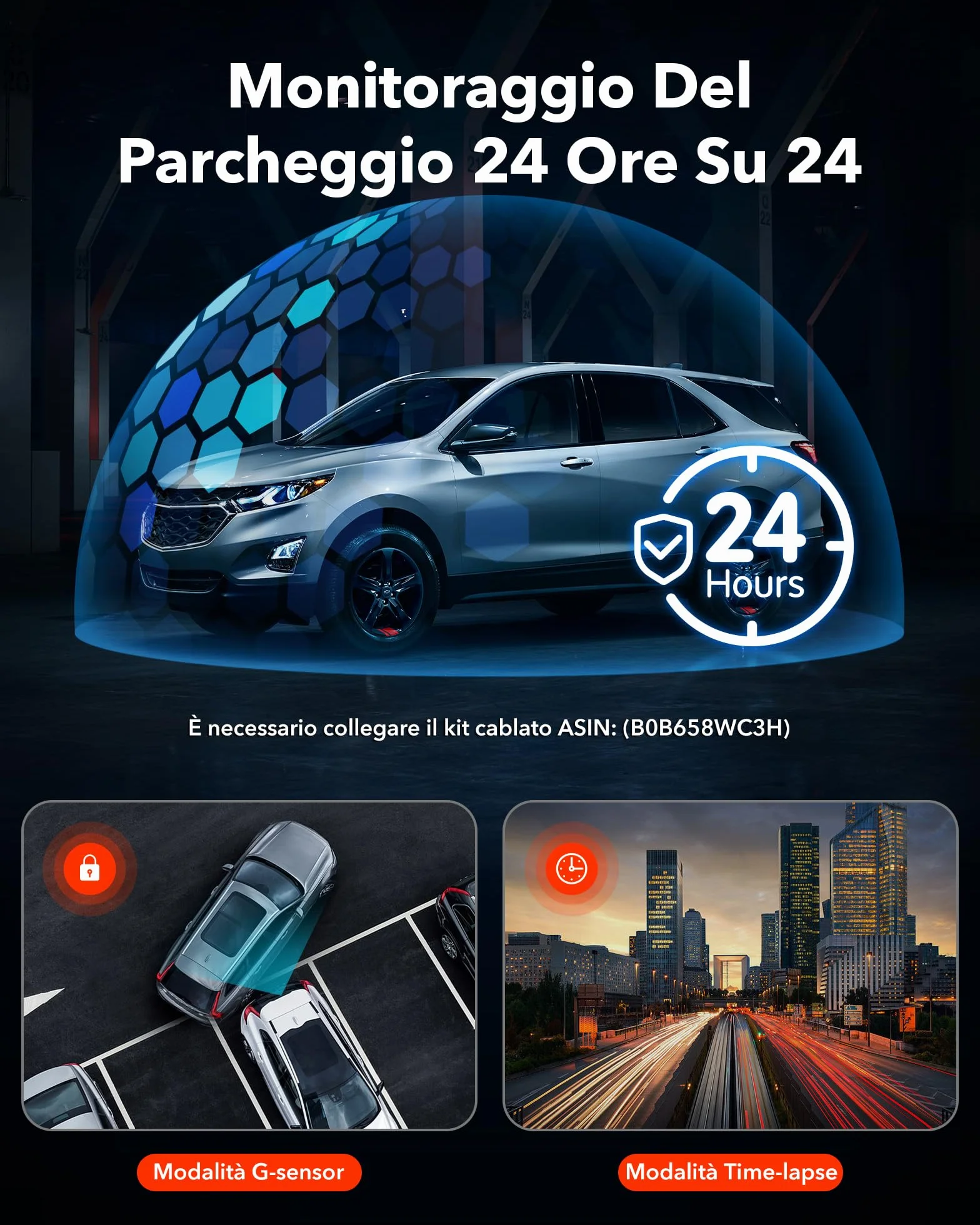 REDTIGER Dash Cam 4K/2.5K Anteriore e Posteriore, STARVIS 2, Schermo IPS 3,18 Pollici, 128 GB Inclusa, WiFi 5,8 GHz, GPS, WDR 170° Grandangolare