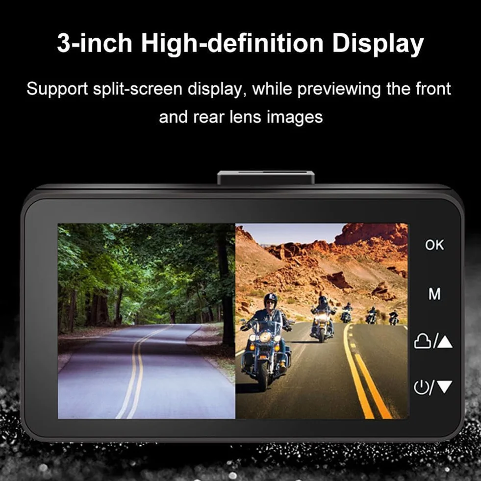 Telecamera DVR per moto con telecamera anteriore posteriore Dual Video Registrazione in loop impermeabile Registratore di guida per moto Sostituzione