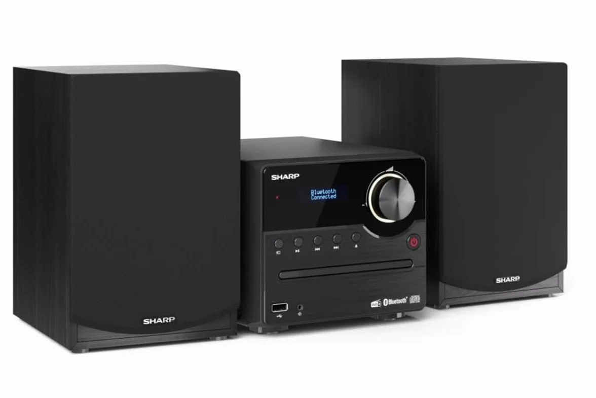 SHARP XL-B517D (BK) - Sistema audio stereo (45 Watt, radio digitale con DAB+ e sintonizzatore FM, Bluetooth), colore: Nero