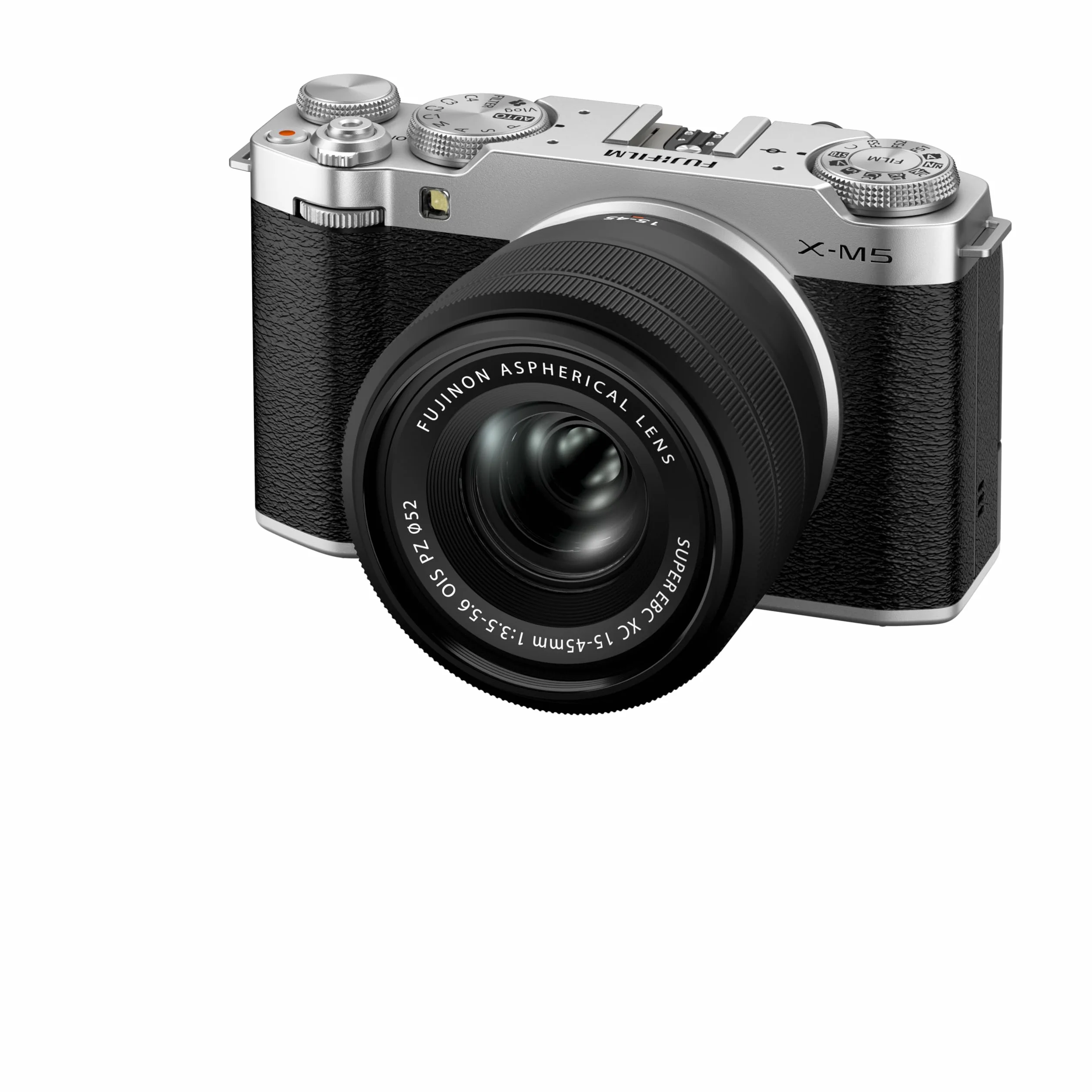 FUJIFILM X-M5 Fotocamera Digitale Mirrorless 26MP, Kit XC15-45mmF3.5-5.6, Sensore CMOS X-Trans 4 APS-C, X-Processor 5, Filmati 6.2K 30p, Schermo LCD 3" Vouch vari-angle, Argento