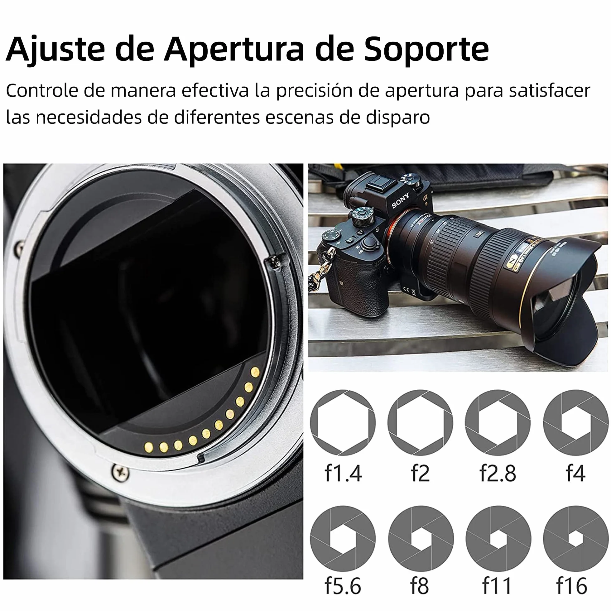 VILTROX NF-E1 Anello Adattatore per Obiettivo, Messa a fuoco automatica Lente Mount Adattatore per Obiettivo Nikon F a Sony E-Mount Fotocamera A7RIII A7RII A7III A9 A6500 A6400 A6300