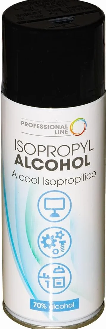 Alcool Spray Bomboletta da 400 ml per industria meccanica nautica adatto per pulizia testine magnetiche dispositivi ottici pc tastiere macchina fotografica