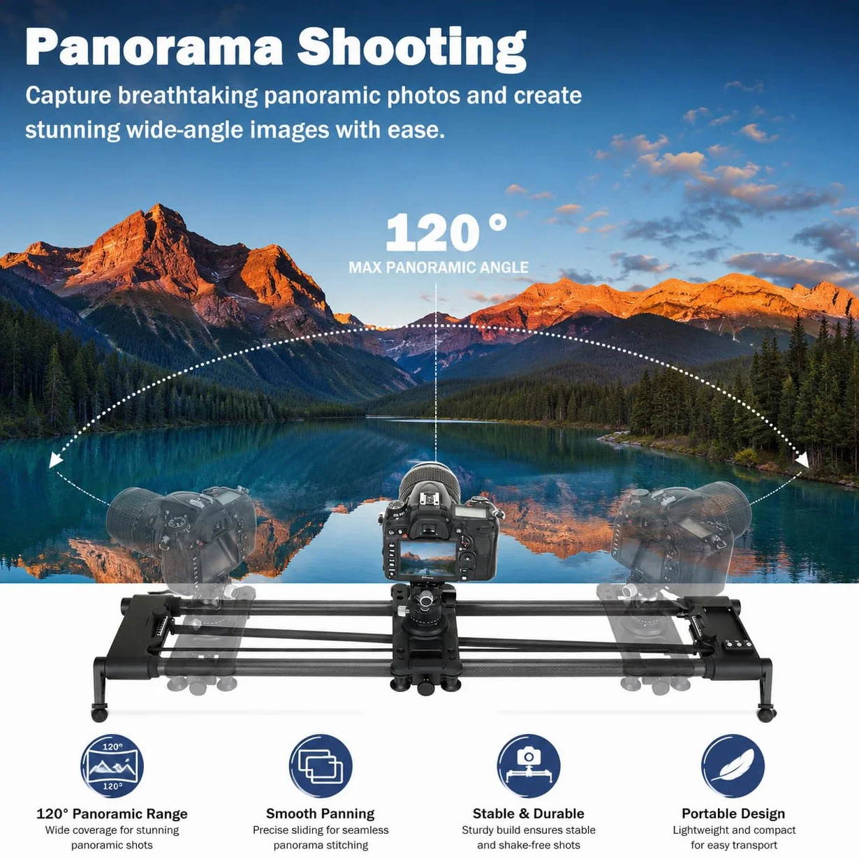KONOVA G1 Slider Motorizzato per Fotocamera DSLR e Mirrorless, Controllo Bluetooth App, Binario in Fibra di Carbonio, Motion Control per Time Lapse, Stop Motion, Tracking e Panorama (100cm)