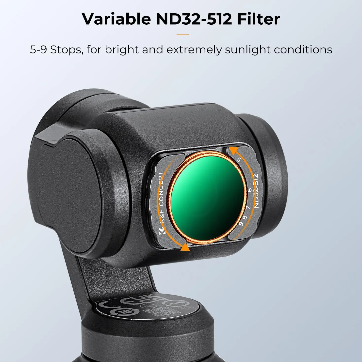 K&F CONCEPT Osmo Pocket 4/3 Filtro Magnetico, Filtri Magnetici Variabili ND2-32+ND32-512 (6-9 stop) Compatibili con DJI Osmo Pocket 4/3(Alluminio)