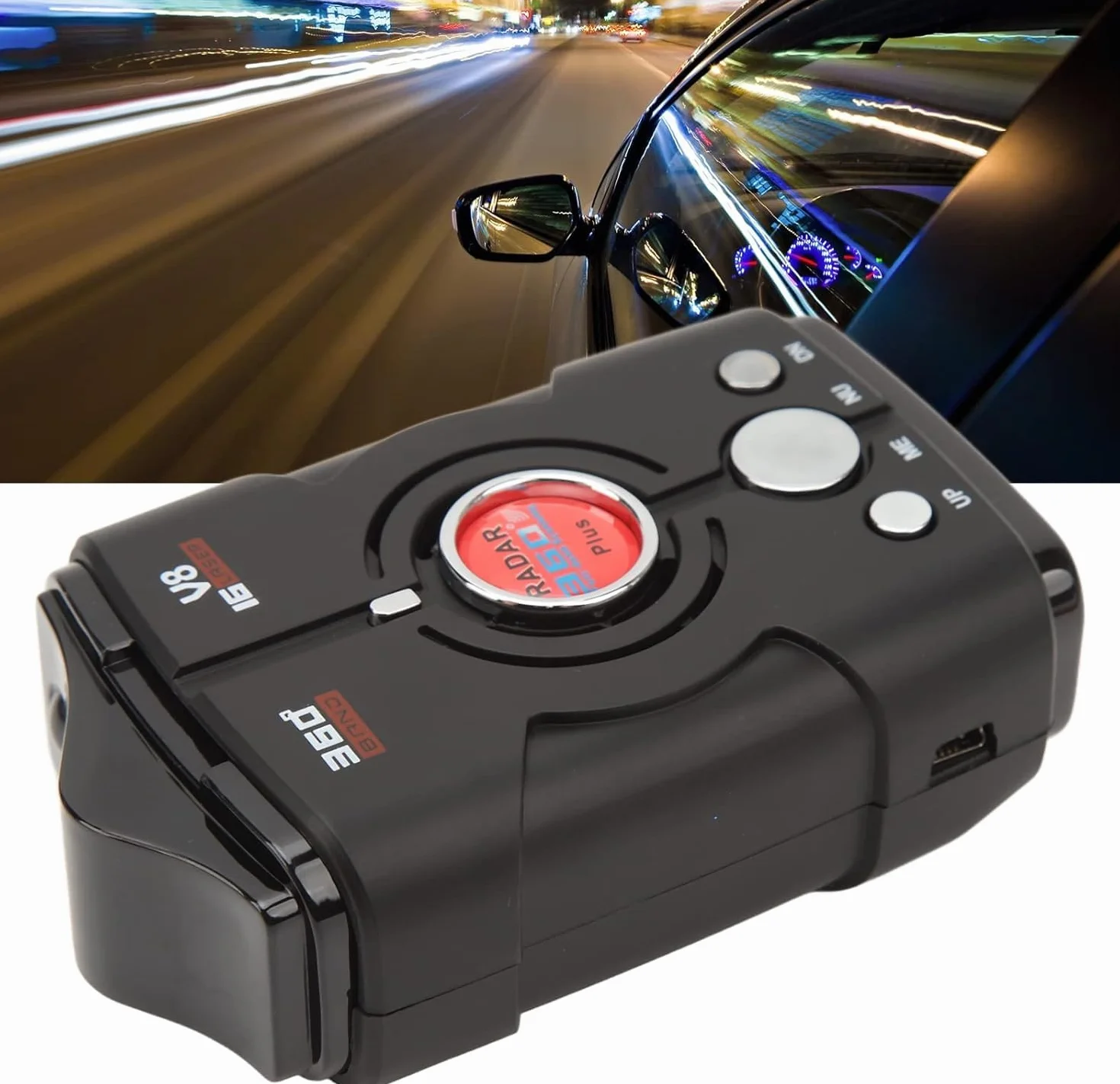 Rilevatore Radar a 360° per Auto, Rilevatori Autovelox, Rilevatore Auto a Portata Estesa con GPS Integrato, Avvisi Vocali in Tempo Reale, Reazione Rapida, Sicurezza del Veicolo Avanzata