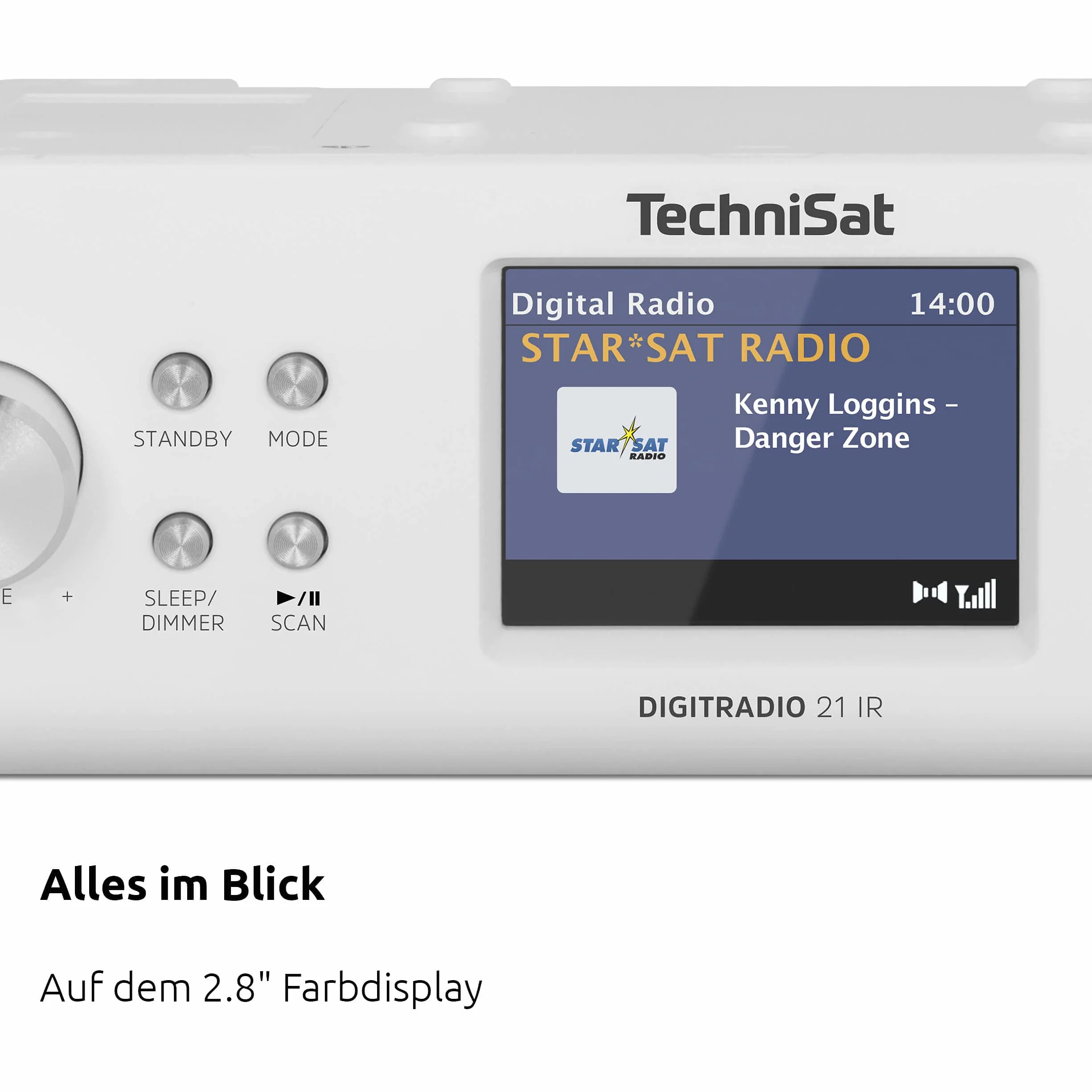 TechniSat DIGITRADIO 21 IR Radio da cucina sottobanco DAB+ FM Internet Bluetooth 2W 2,8" bianco