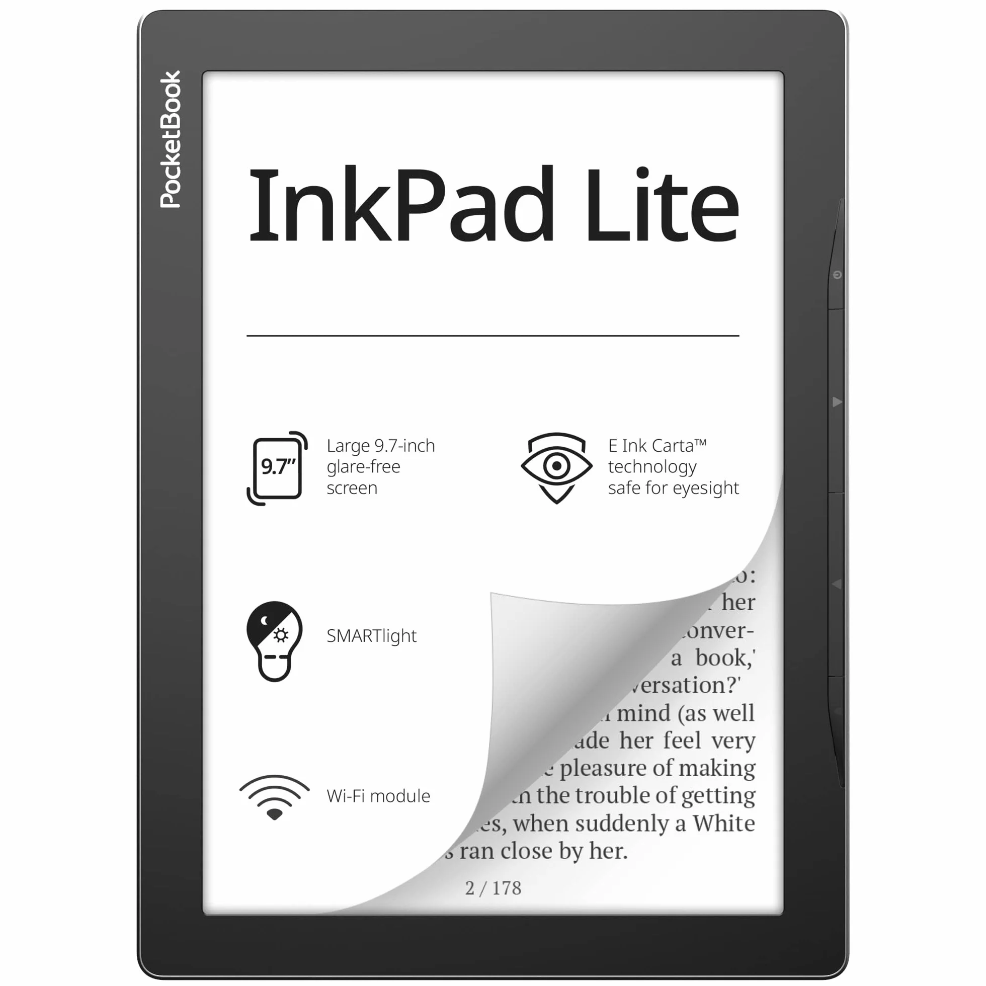 PocketBook InkPad Lite Lettore e-Book Touch Screen 8 GB Wi-Fi Nero, Grigio