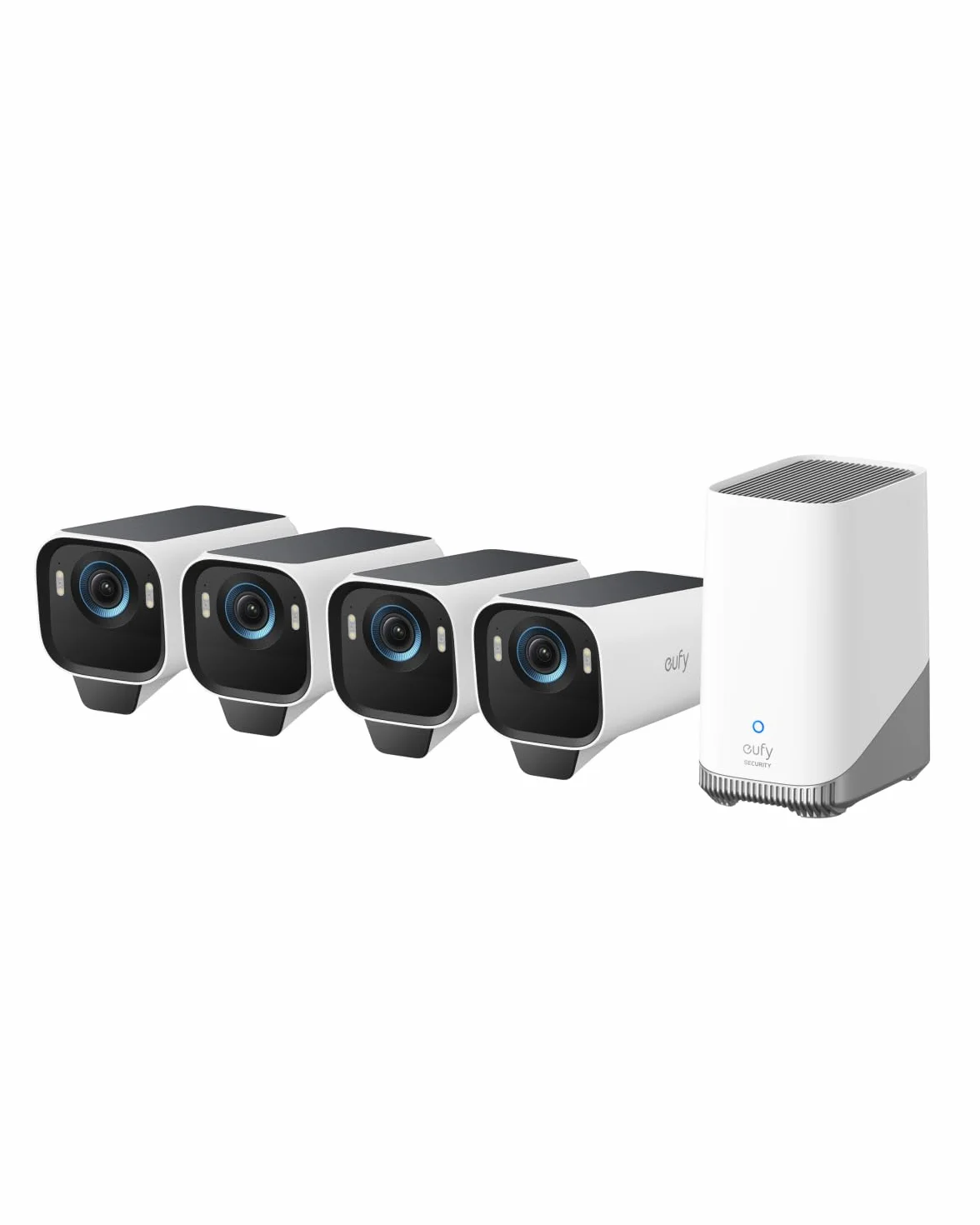 eufy Security S3 Pro(eufyCam 3 Pro), 4K telecamera wifi esterno senza fili pannello solare Visione Notturna a Colori, Riconoscimento AI, Archiviazione Locale, Nessun Canone Mensile (Ricondizionato)