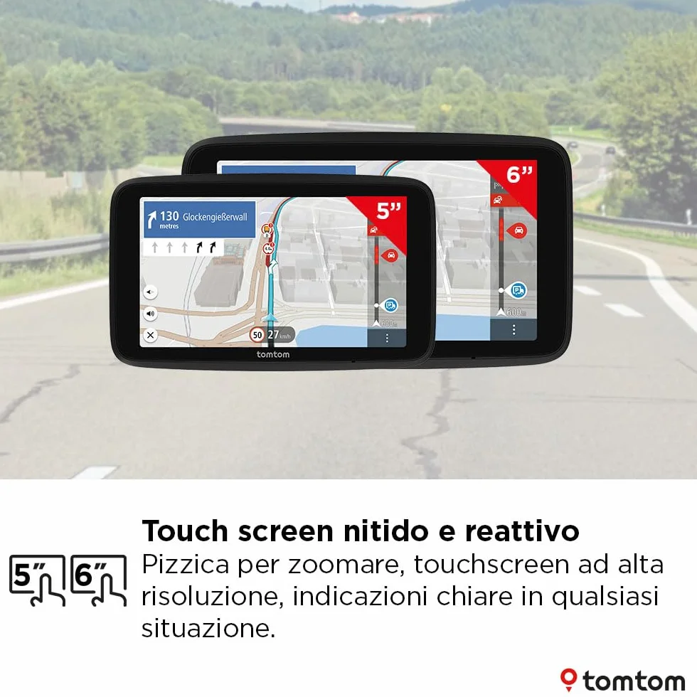 TomTom Navigatore per camion e bus GO Professional - 2a gen. (Touchscreen capacitivo da 5", mappe europee e info sul traffico in tempo reale. Progettato per camion e veicoli di grandi dimensioni)