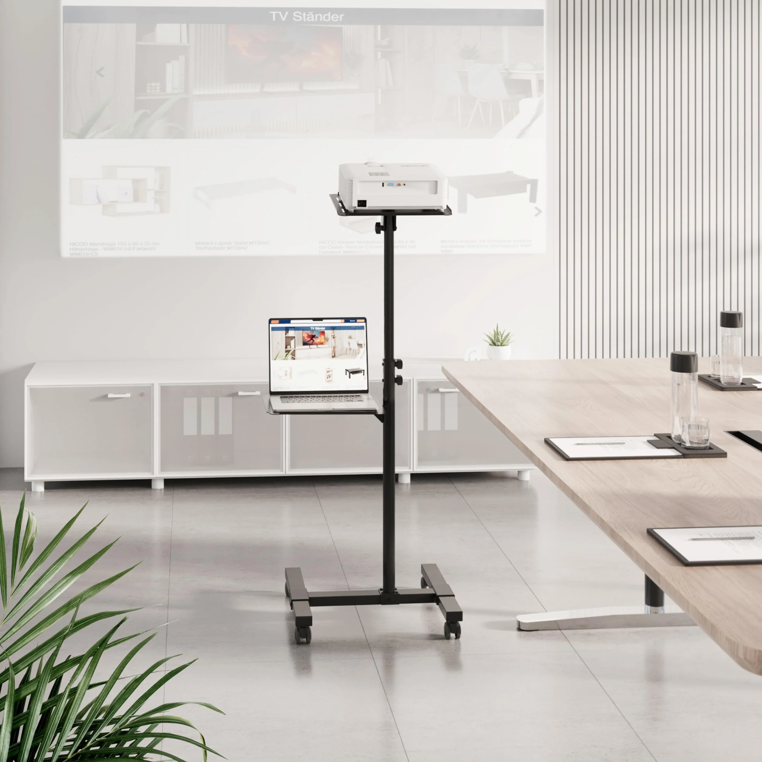 RICOO Supporto proiettore pavimento CZ0800 Porta beamer mobile Cavalletto terra Altezza regolabile Rialzo universal Mensola per PC portatile