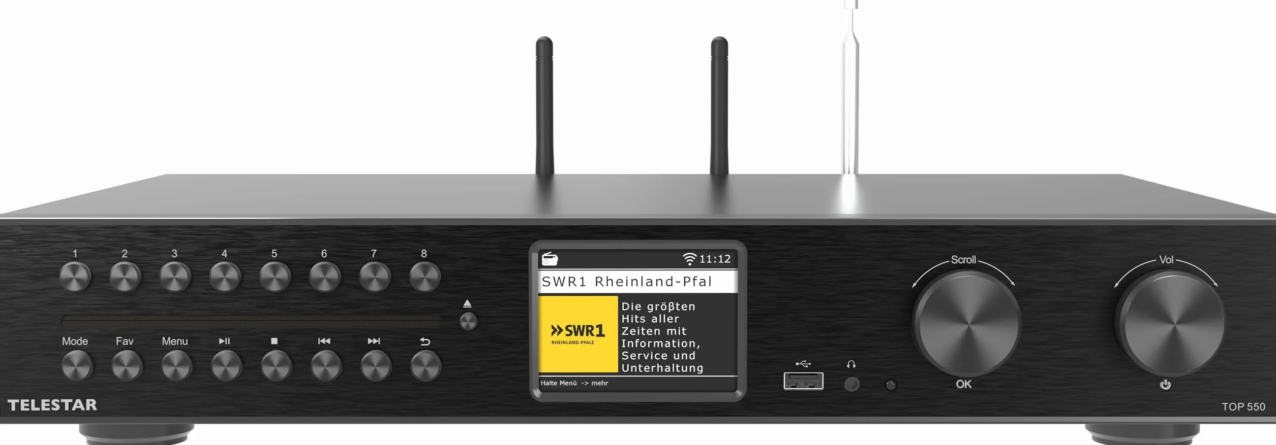 TELESTAR TOP 550 Sistema Hi-Fi con amplificatore e lettore CD 43 cm 2×30 W Radio Internet DAB+ Bluetooth Nero