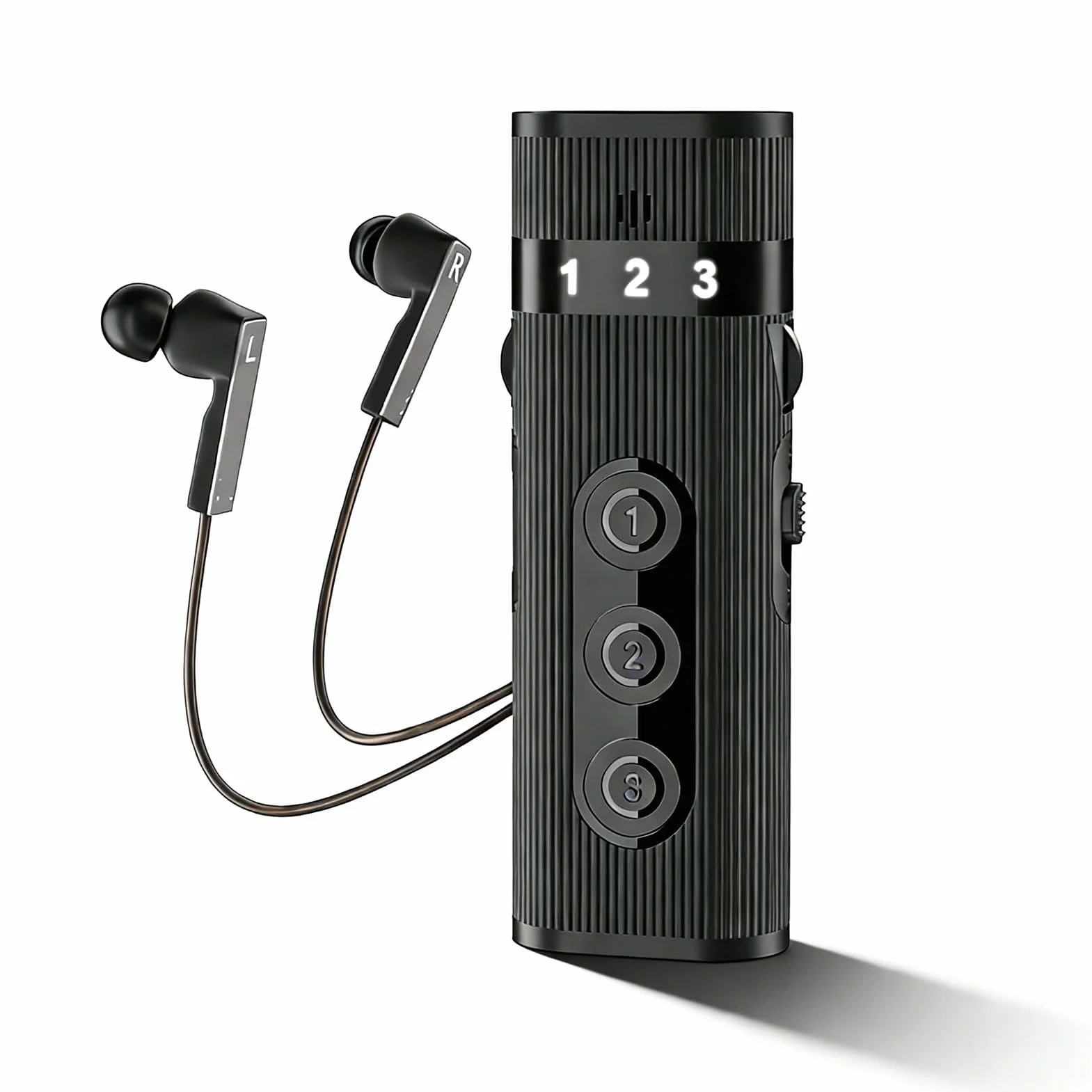 Sxhlseller Amplificatore Audio per Anziani con Cuffie Cablate, Controllo Volume, Cancellazione Rumore, Ricaricabile (NERO)