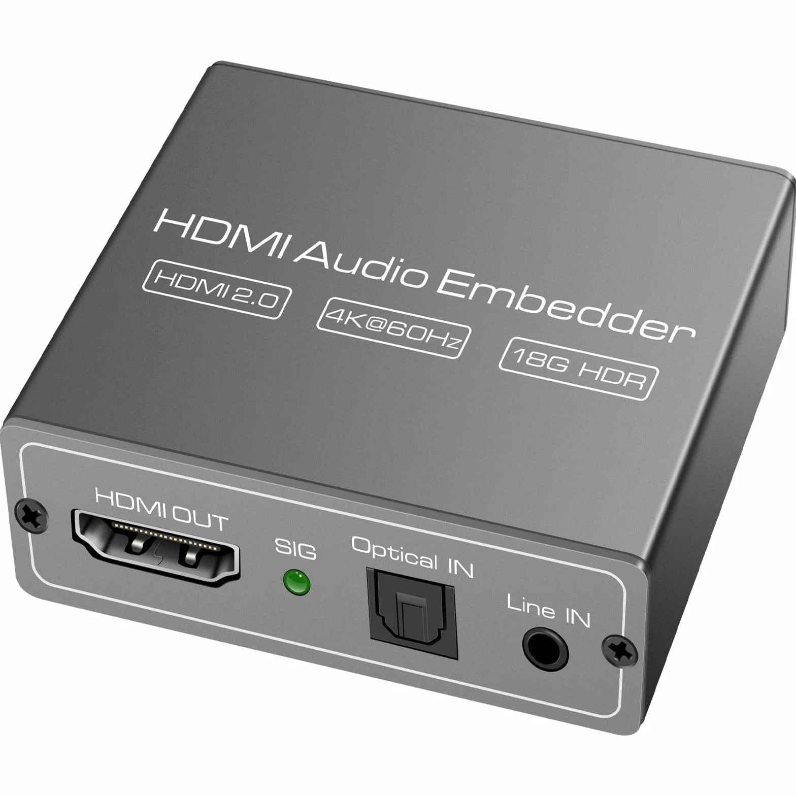 HDMI Audio Embedder Inserter Analogico Digitale DVI TOSLINK Ottico 3.5mm AUX Ingresso 4K60Hz 18Gbps HDR HDCP2.2