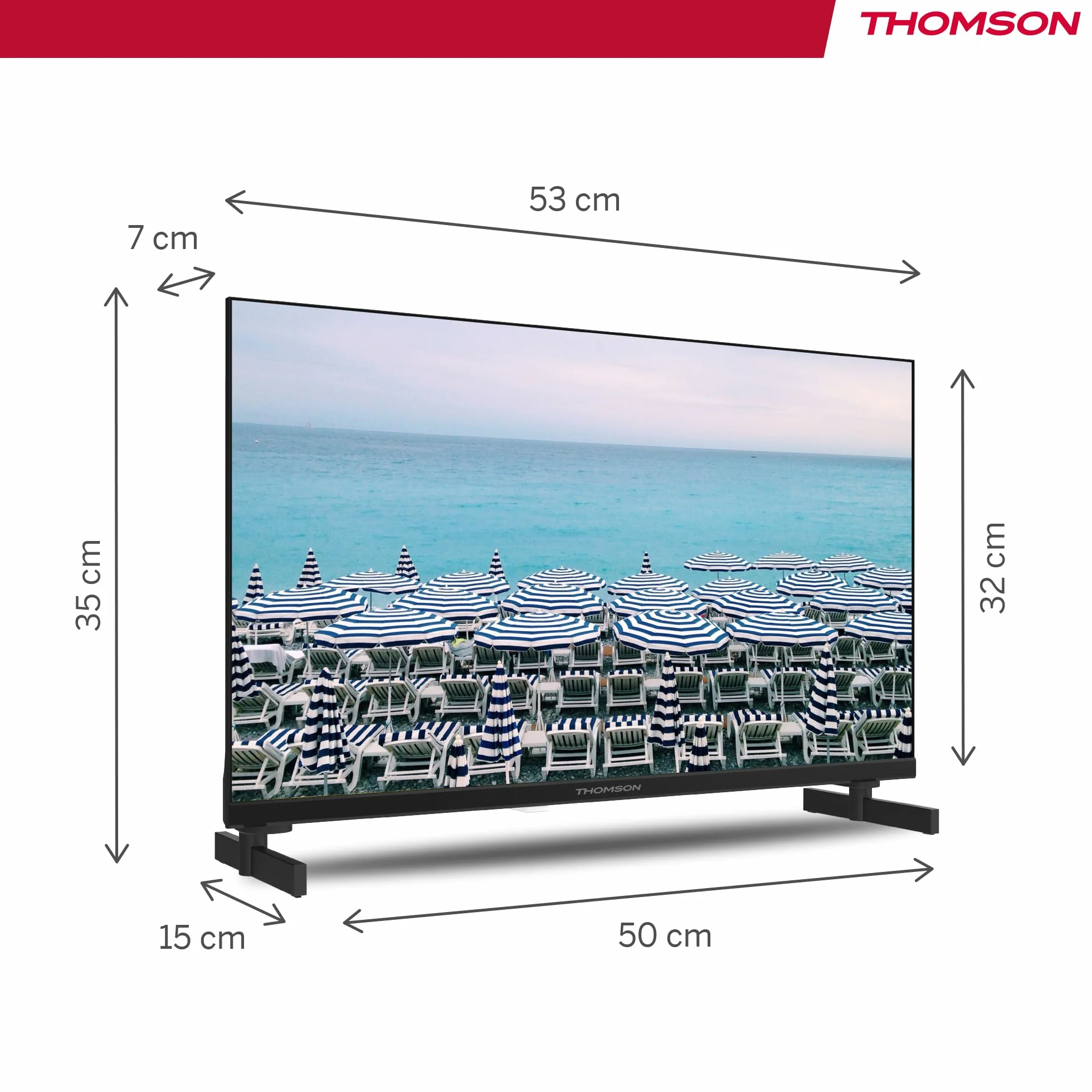 Thomson TV 24 Pollici (60 cm) HD Easy TV, TV Digitale LED (Non-Smart), Triplo Tuner (DVB-T/T2/C/S/S2), Dolby Audio, Modalità Hotel, Lettore Multimediale, Telecomando Retroilluminato, 3x HDMI