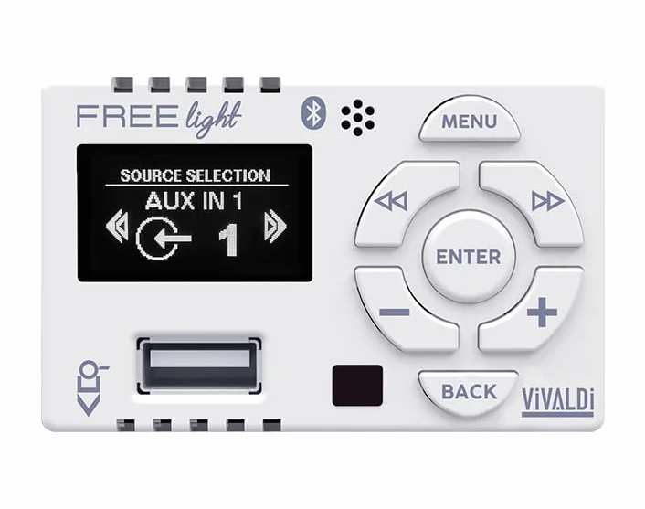 Vivaldi Giove FREELIGHT - Amplificatore compatto per 503 con lettore USB e BLUETOOTH integrati (Bianco)