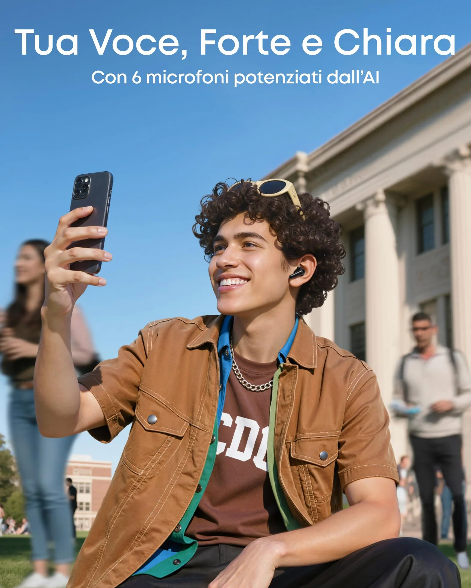 Soundcore P31i di Anker, Cancellazione adattiva rumore in tempo reale, Audio HR, Auricolari BT wireless con funzione di traduzione, 50 ore di autonomia, Cuffie BT