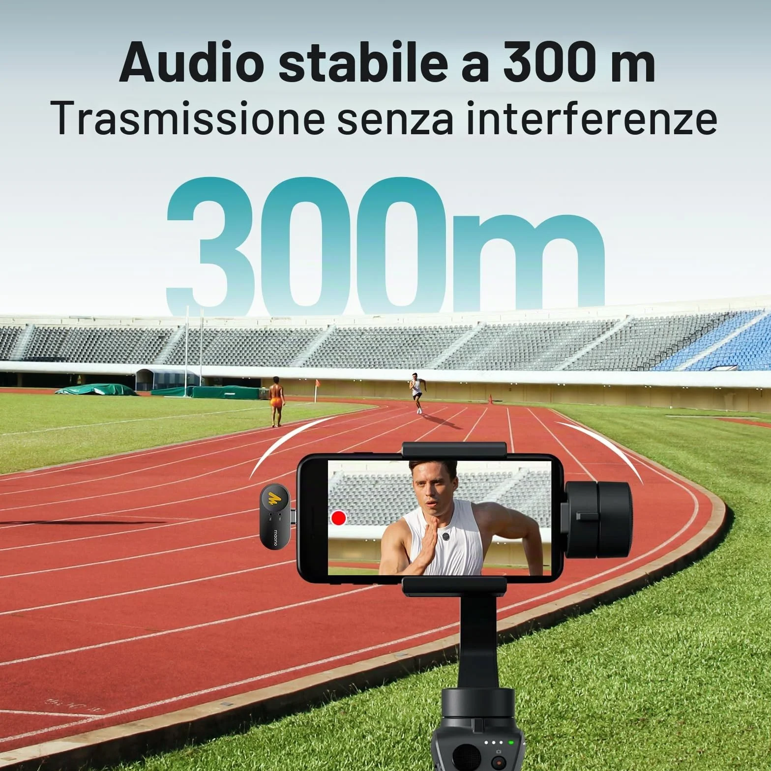 MAONO Wave T5 Mini Microfono Wireless per Smartphone (USB-C) - Microfono Lavalier 48kHz/24Bit, 30h di Autonomia, 300m di Raggio e Riduzione del Rumore. Mini Microfono per Vlog e Streaming su YouTube