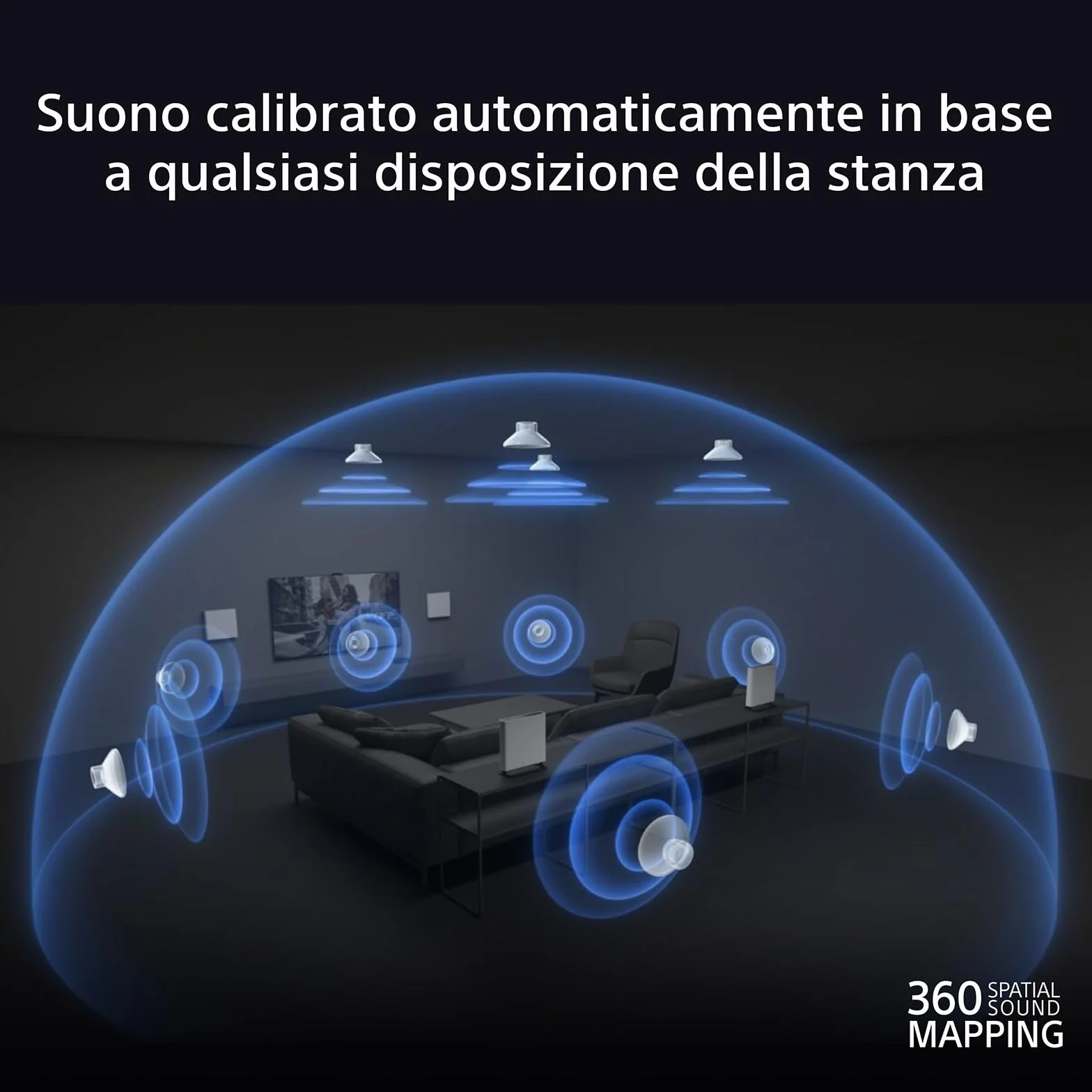 Sony BRAVIA Theatre Quad – Dolby Atmos®, Home Theatre 4 Speaker System per TV, DTS:X, Wi-Fi®, Bluetooth®, 360 Spatial Sound Mapping, Hi Res Audio, grigio, HT-A9M2