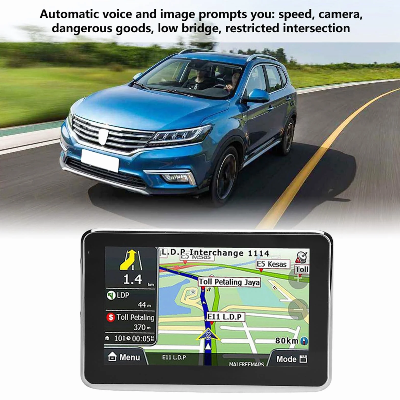 Navigatore GPS Touchscreen Navigazione GPS Prompt Vocale Automatico DDR256M 8G MP3 FM Mappa Europa 508 di Navigazione Doppio per Auto Camion RV, DEMERASU3H72K8QYD