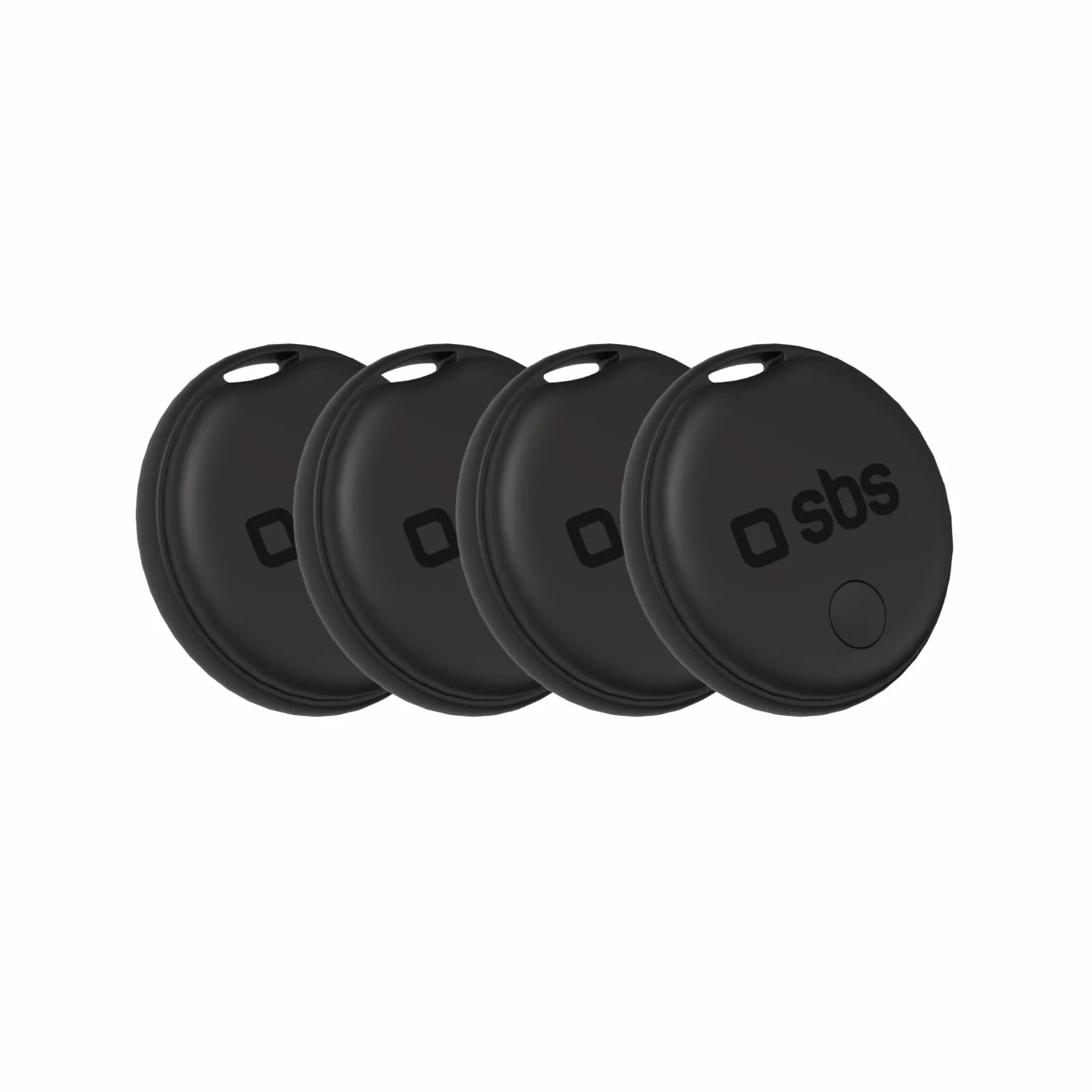 SBS Track My Dot Kit 4 Smart Tag Localizzatori Compatibili Apple Find My Google Find Hub Nero