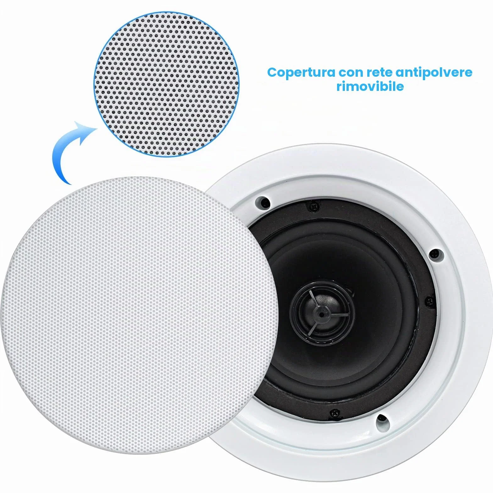 Herdio Altoparlante da soffitto 5,25 pollici 8 Ohm 300 watt suono da incasso