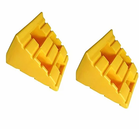 KATSU Cunei per Ruote per Auto, 2 Pezzi di Qualità Portatile ad Alta Visibilità Giallo Caravan Camper Fermaruota Blocchi Per Ruote per Rimorchio di Camion ATV 161913