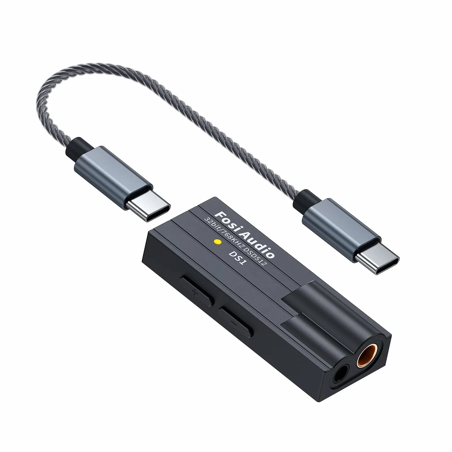 Fosi Audio DS1 DAC Amplificatore Cuffie USB C Hi-Res 32bit/768kHz Uscite Doppie 4,4/3,5mm 16-300Ω Portatile ESS ES9038Q2M