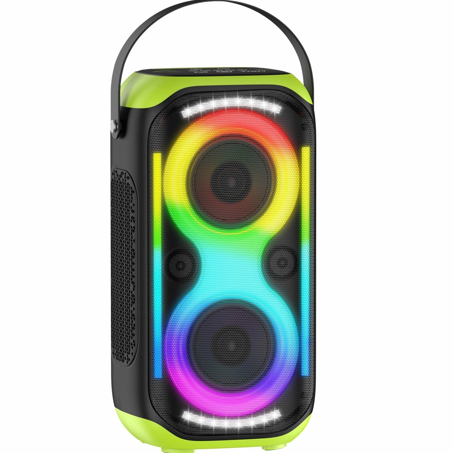 Altoparlante Bluetooth 160W forte Boombox senza fili portatile grande potente suono basso profondo TWS grandi altoparlanti di festa a casa all'aperto con luci a LED del subwoofer (Nero)