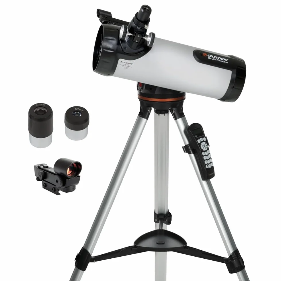 Celestron 31150 LCM 114 Telescopio riflettore newtoniano computerizzato, Argento