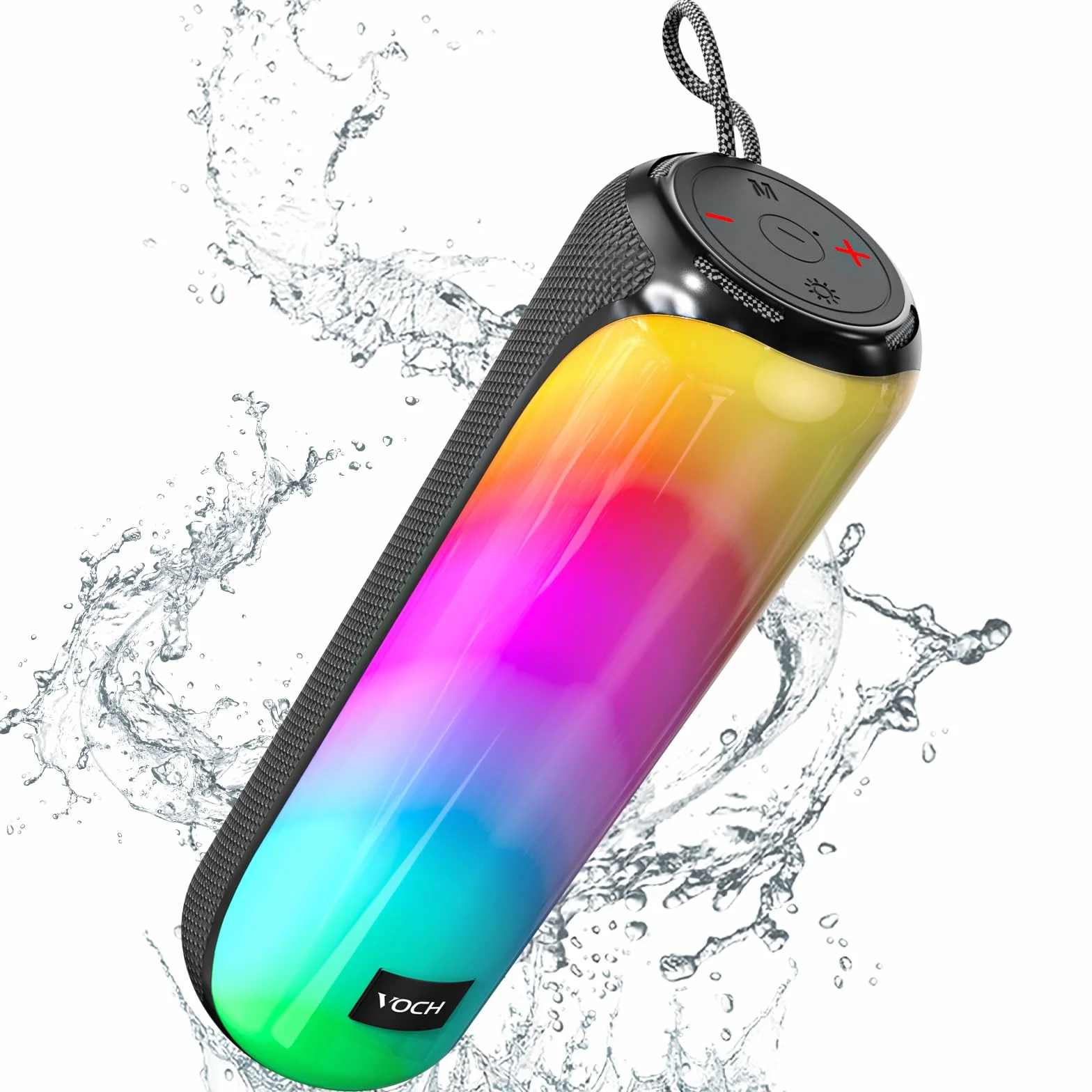 VOCH Cassa Bluetooth Portatile con Luce LED RGB, 40W Stereo Potente Altoparlante Bluetooth 5.3, Accoppiamento TWS, IPX7 Impermeabile, 20 Ore di Riproduzione per Esterno, Feste, Camping, Casa, Viaggi