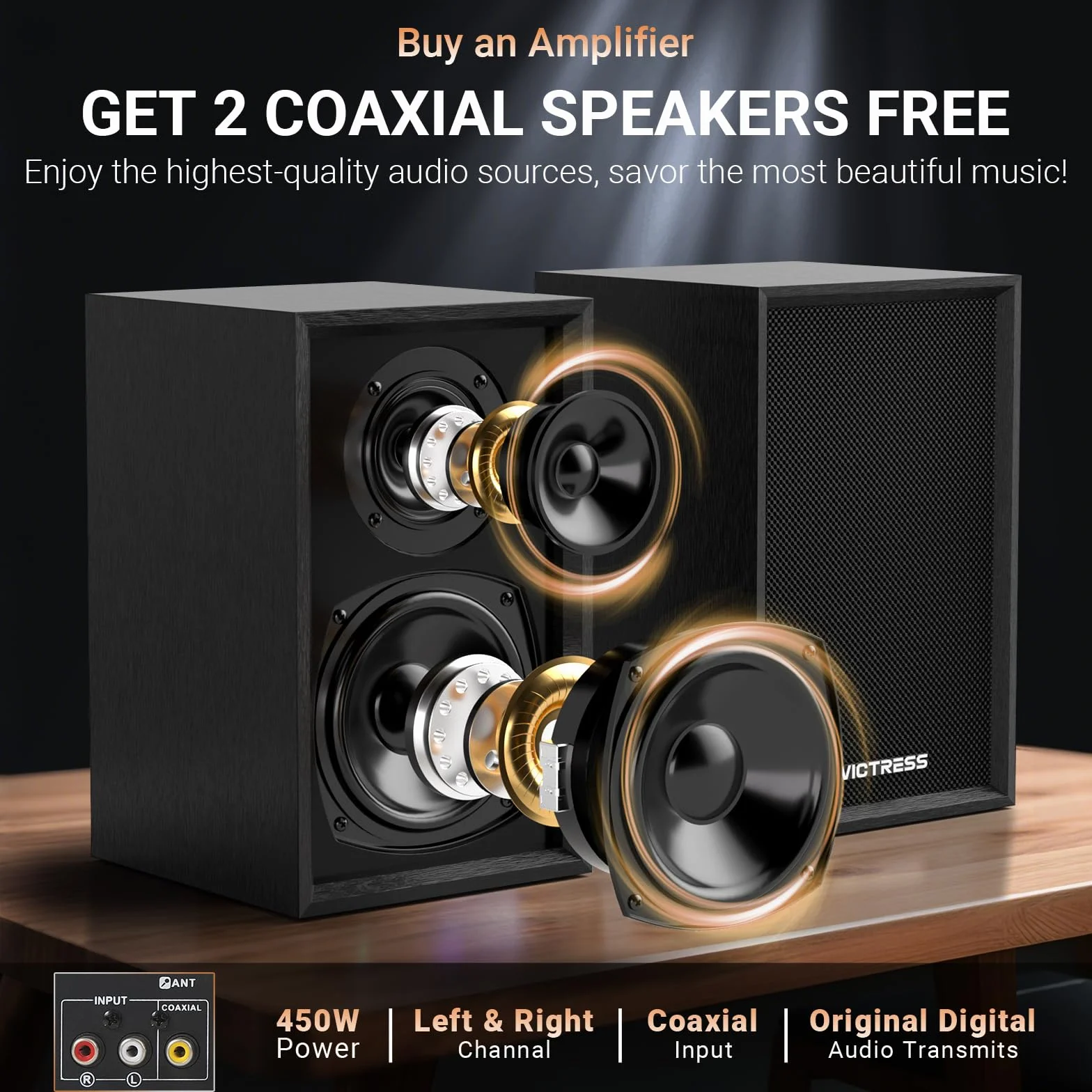 Ricevitori e amplificatore audio domestico all-in-one con altoparlante HiFi professionale e doppi microfoni wireless UHF, set di amplificatori stereo Bluetooth 5.0 per casa/festa/musica, USB/TF/AUX