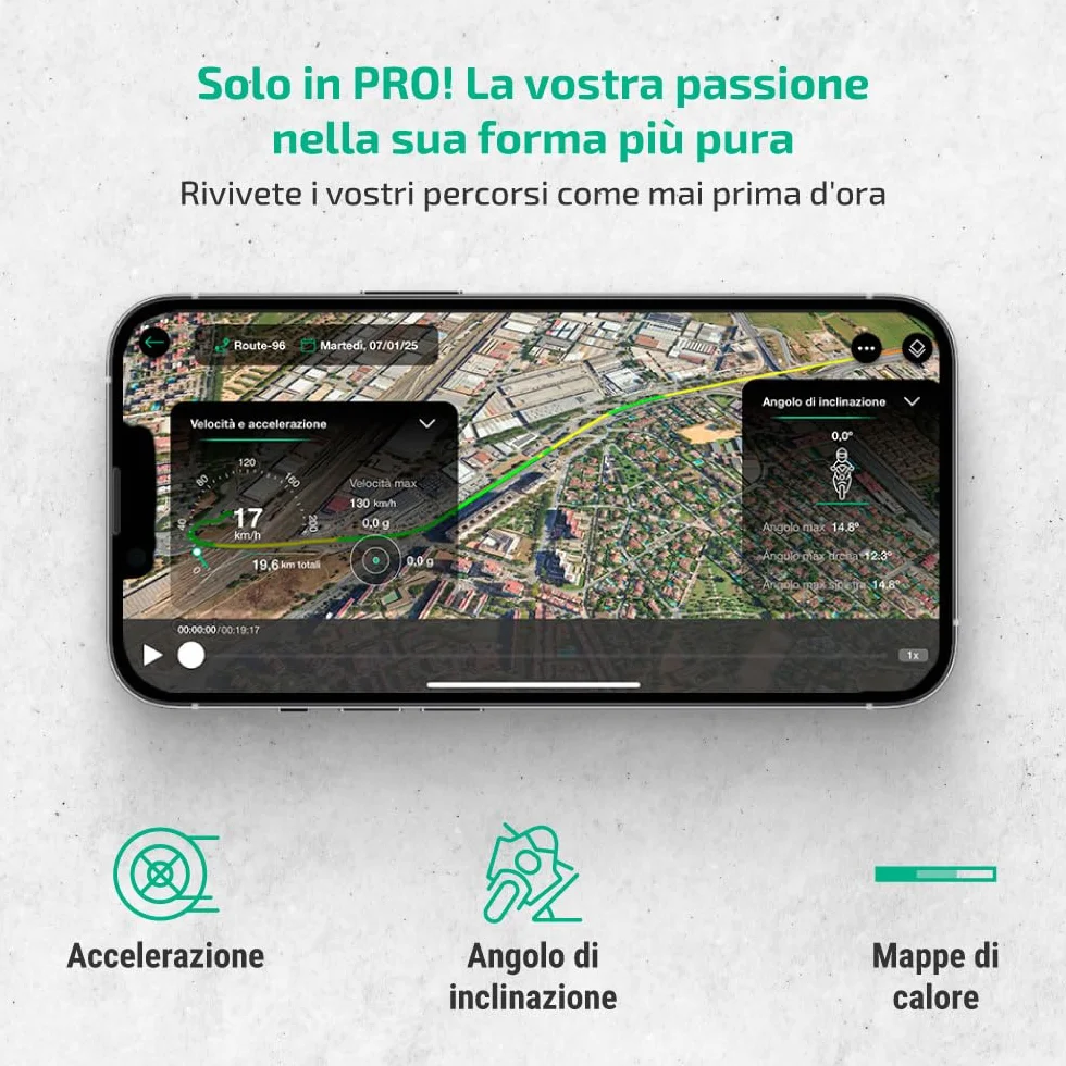 KOMOBI PRO Localizzatore GPS per Moto con Allarme Antifurto, Tracciamento in Tempo Reale, Rilevamento Incidenti e Avviso su Smartphone