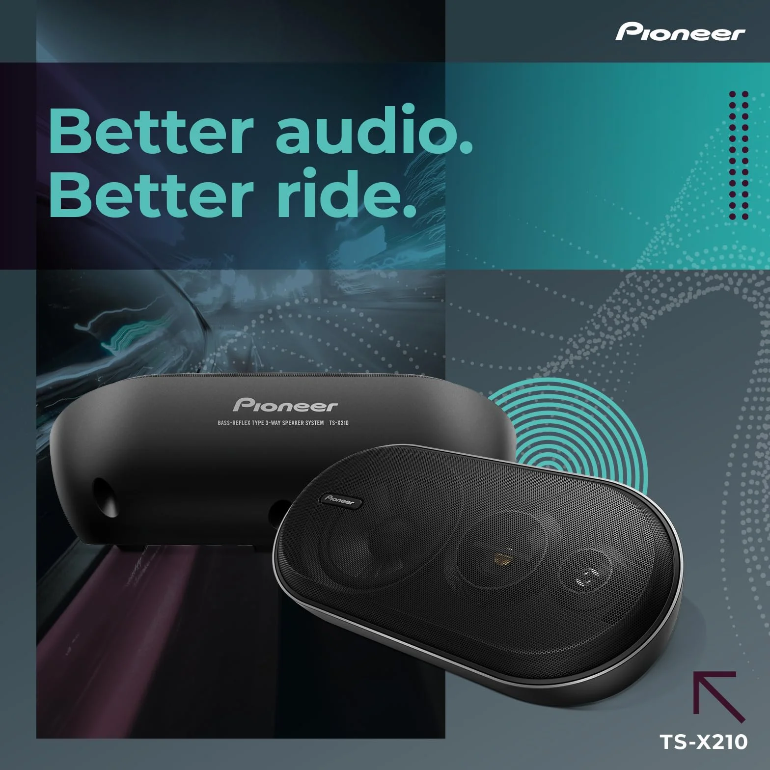 Pioneer TS-X210 - Altoparlanti per auto a 3 vie con potenza massima di 100 W (coppia)