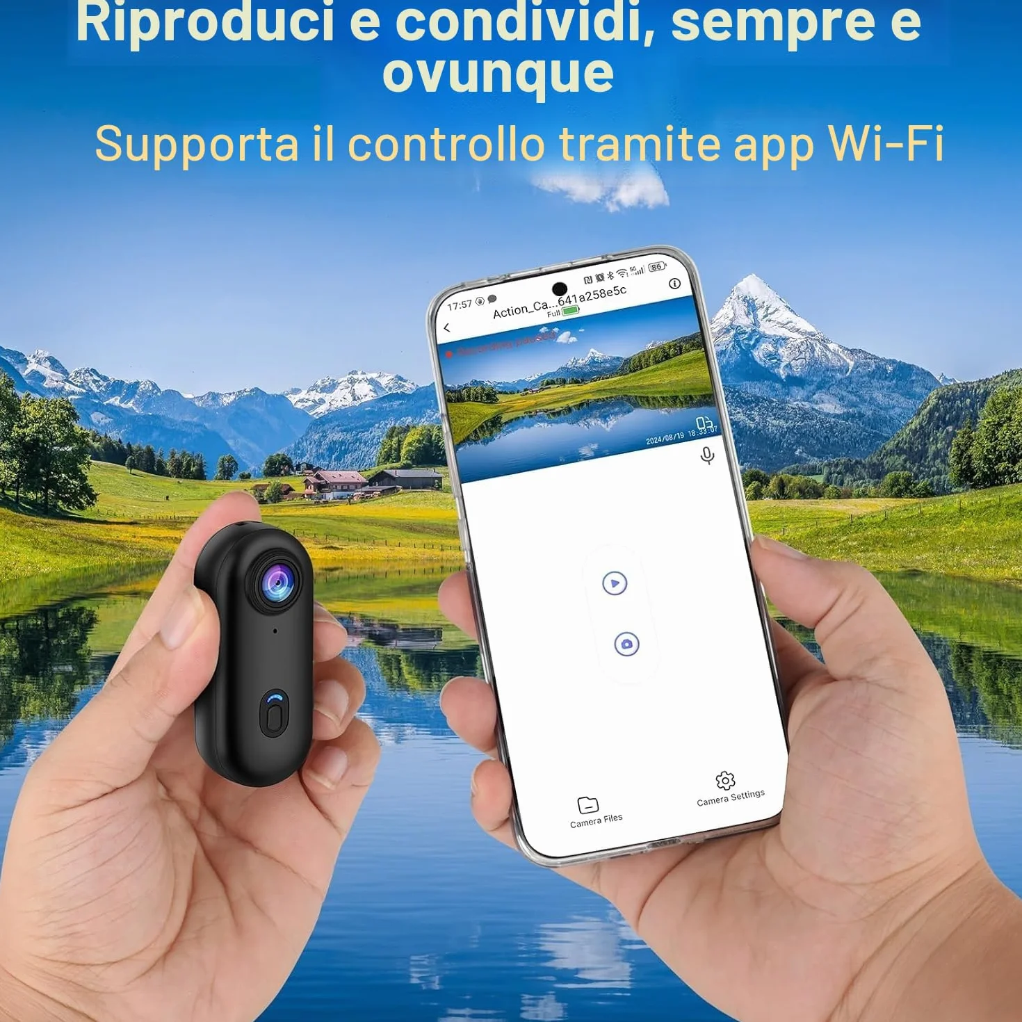 Zeerkeer Micro Action Cam 1080p con Grandangolo da 120°, Telecamera per Ciclismo Moto Videocamera POV Camera per Animali Nascoste da Esterno Body Cam e Accessori Clip Magnetica Posteriore
