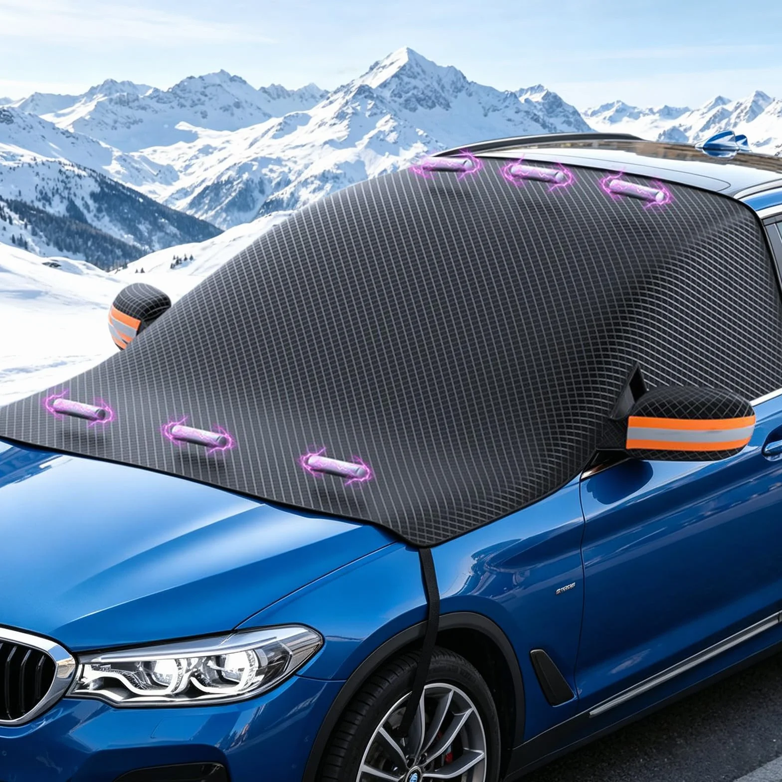 Copri Parabrezza Auto Inverno Magnetico Antighiaccio Resistente Neve Polvere Raggi UV
