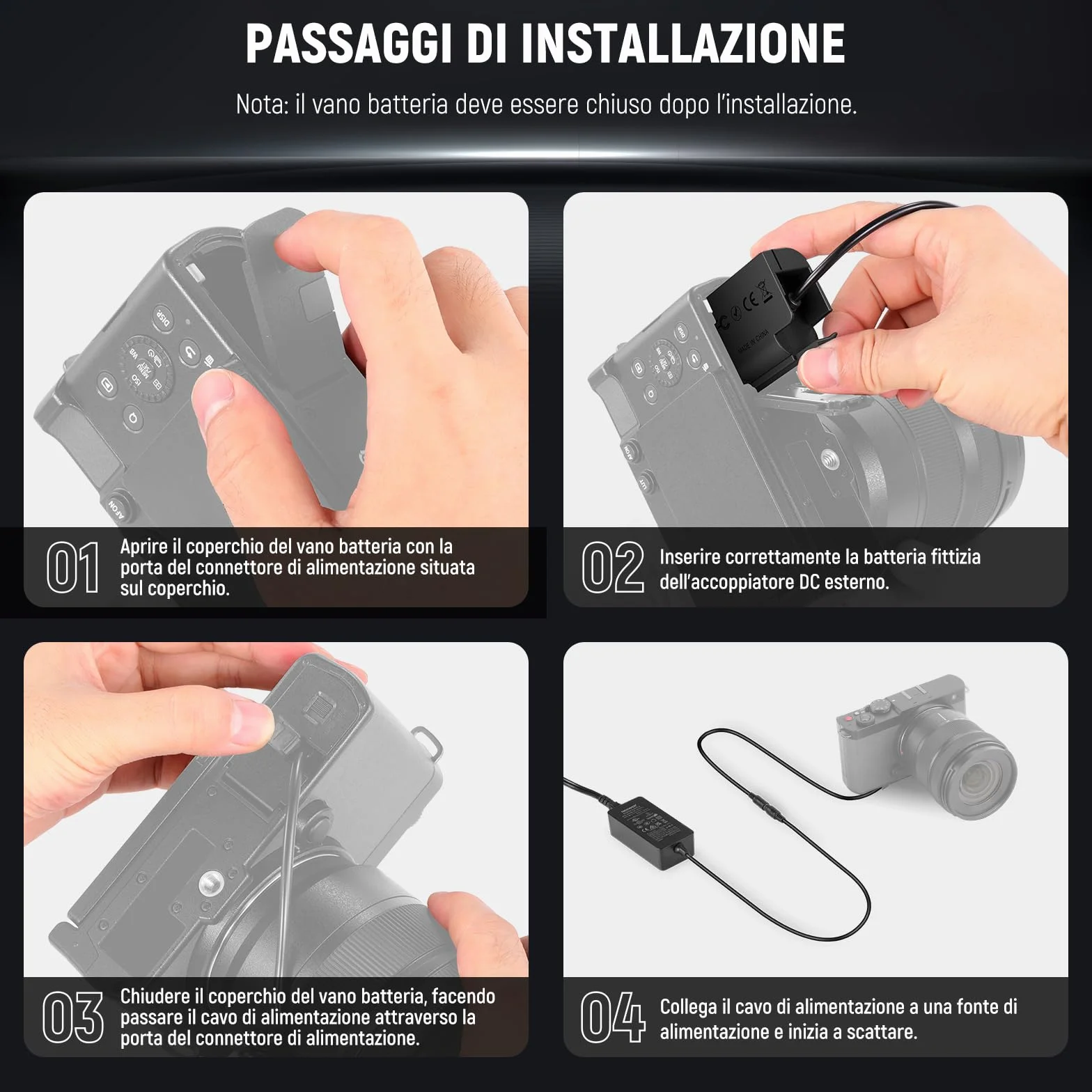 NEEWER Adattatore AC Power DMW-BLK22 & Kit Caricabatterie Batteria Factice Accoppiatore DC Compatibile con Panasonic Lumix GH5 II GH6 II S5II S5IIX S5M2 S5M2X GH5M2