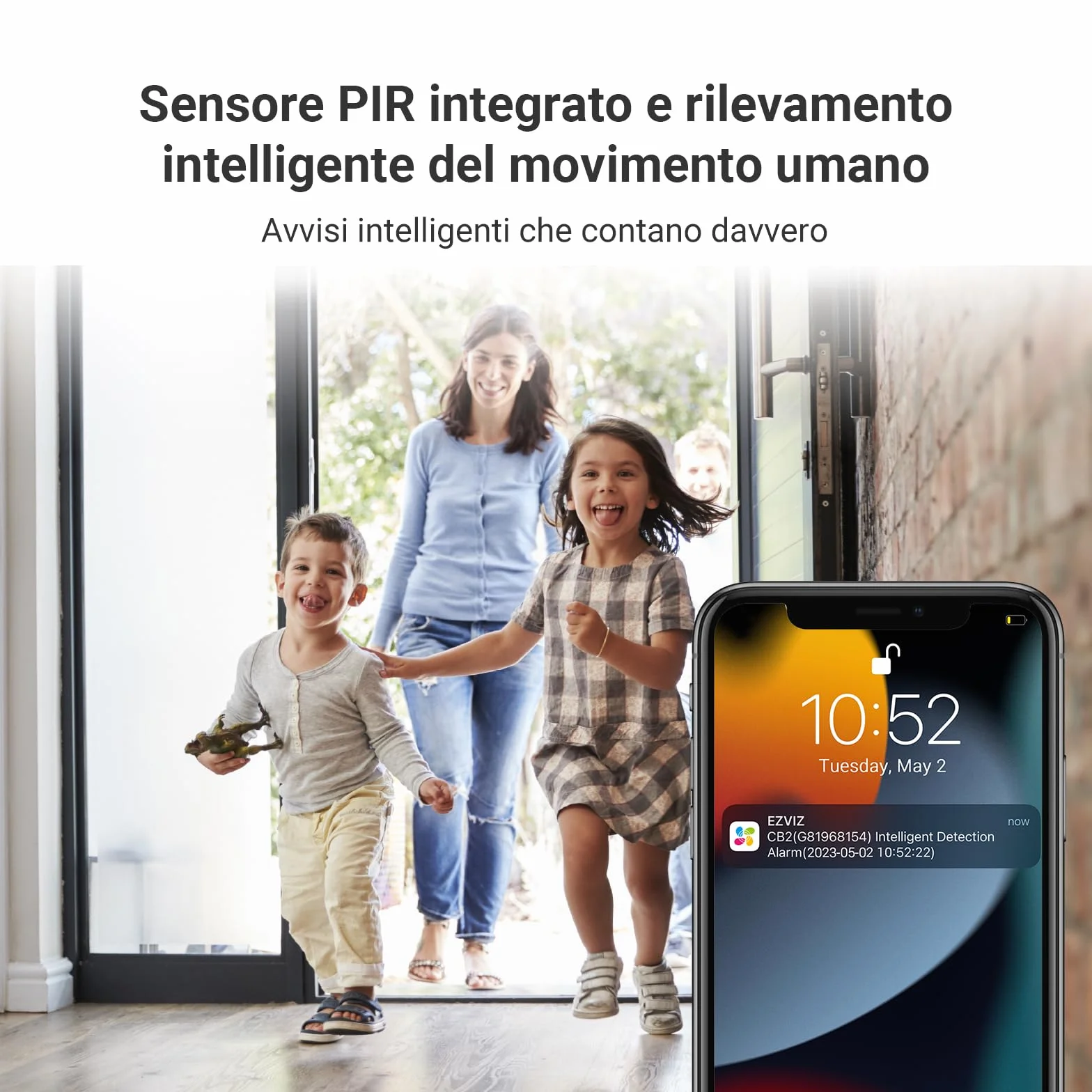 EZVIZ CB2 1080P - Telecamera di sorveglianza WiFi per interni senza fili, batteria 2000 mAh, videocamera per bambini WiFi 2.4 Ghz, rilevamento persona, 5 m visione notturna, audio bidirezionale, tipo