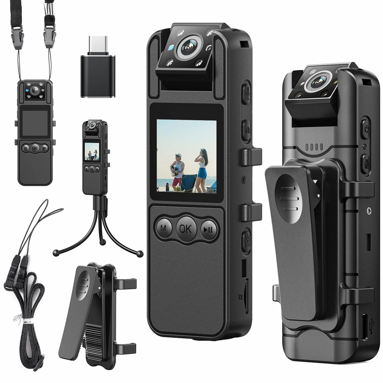 BOBLOV A26 Small Body Camera, Mini fotocamera per Corpo Policial Bicicletta Videocamera per Sport/Conferenze/Aula/Ufficio/Casa/Viaggio