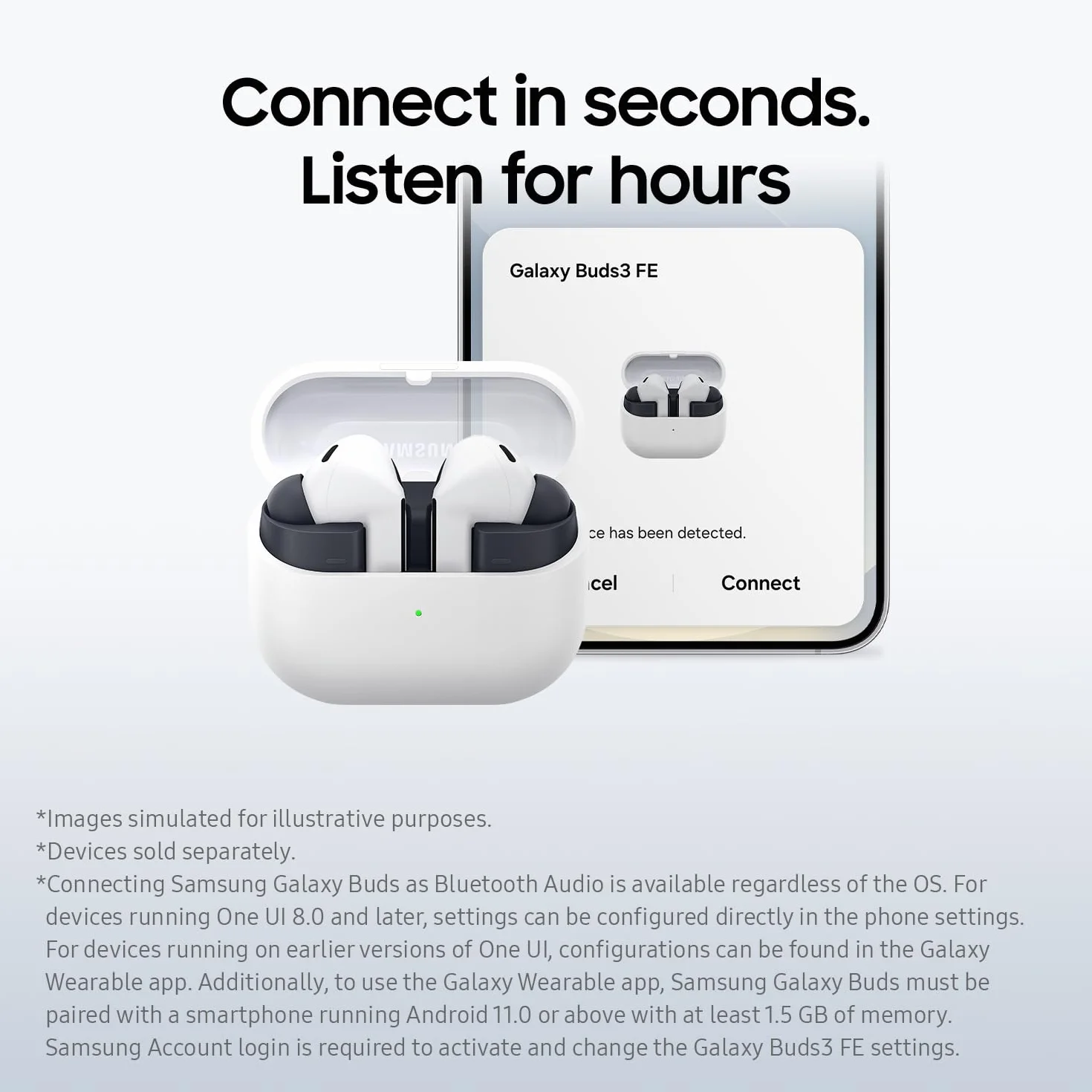 Samsung Galaxy Buds3 FE (2025, versione CAD e garanzia) - Auricolari Bluetooth grigi con traduzione live in tempo reale AI, accoppiamento e commutazione automatica, resistenza al sudore e all'acqua