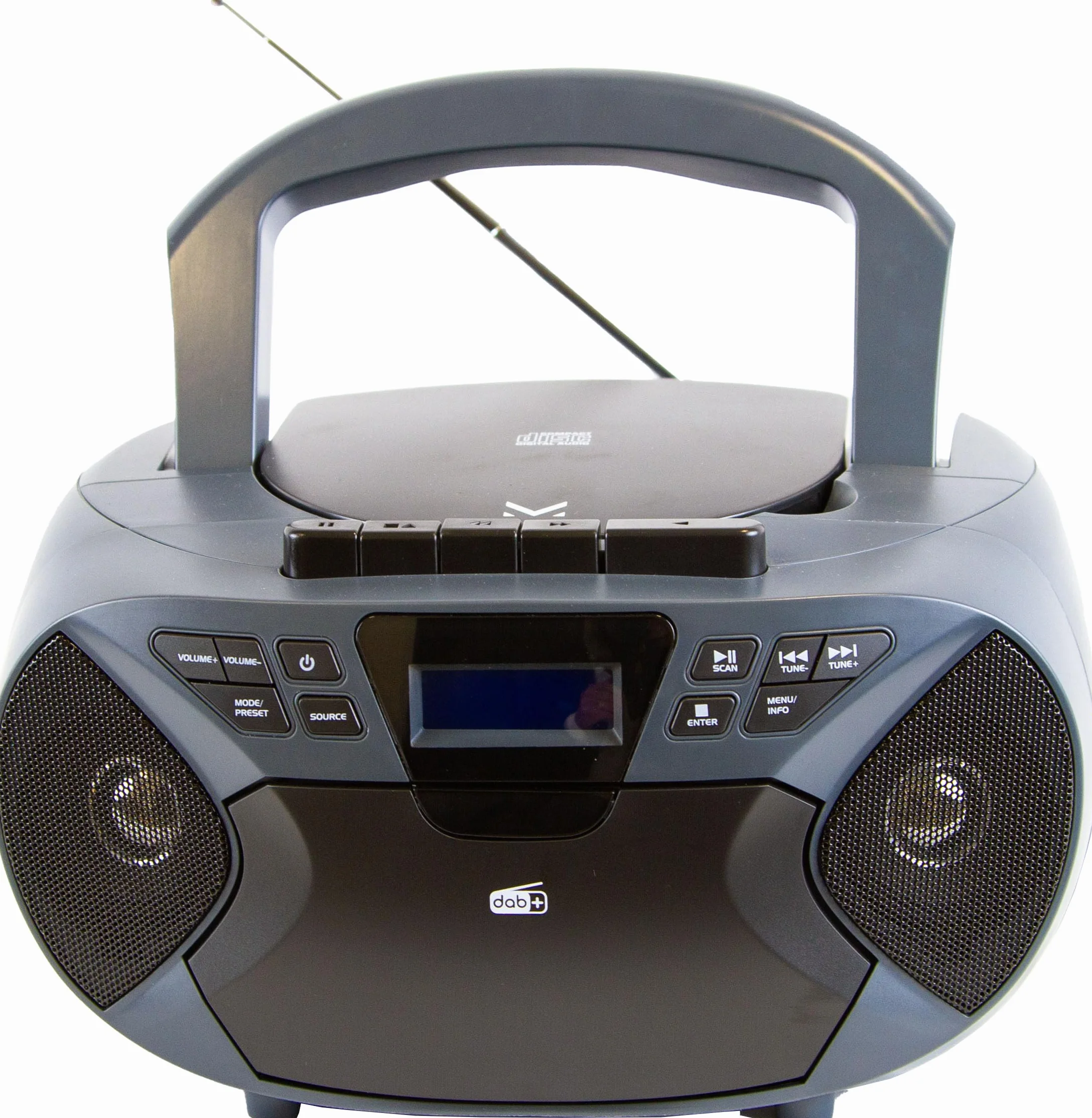 Majestic AH 2430 DAB - Boom Box Portatile Lettore CD, Radio DAB e FM, Riproduttore cassette, Ingresso AUX-IN, Nero