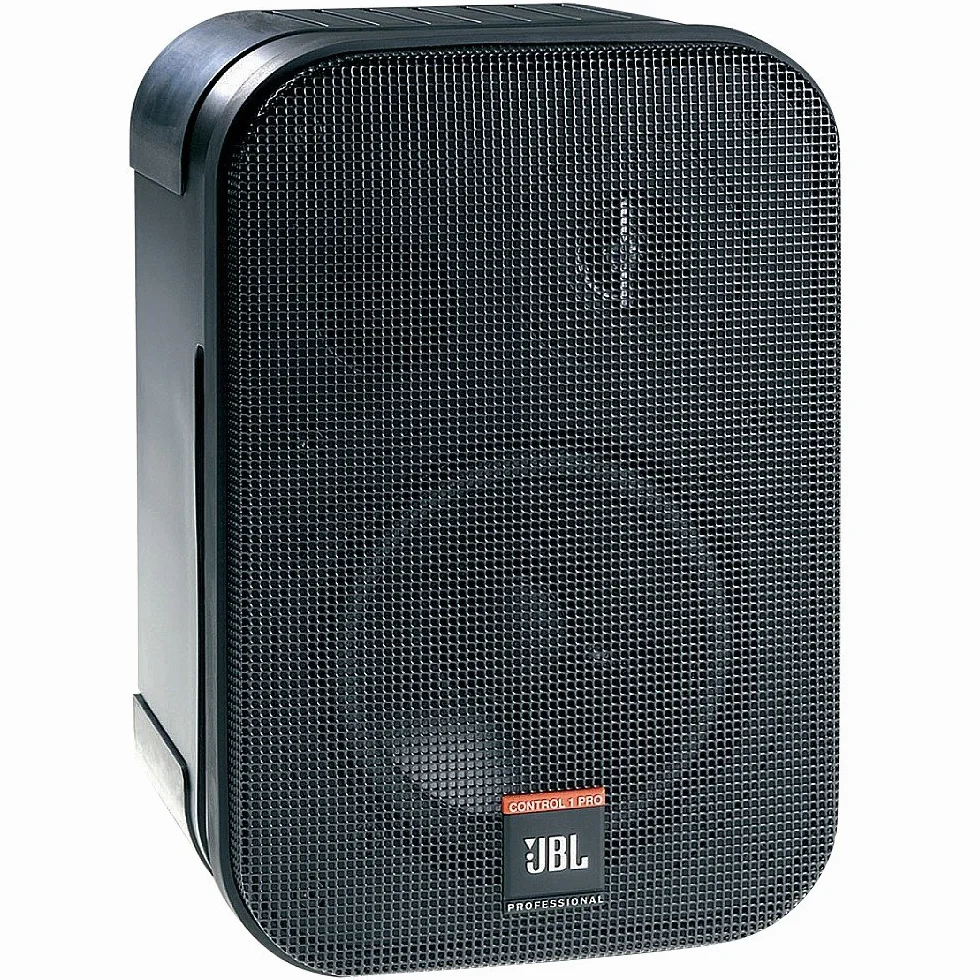 JBL Control One Set di 2 Altoparlanti a Due Vie, Casse Studio Monitor con Design Compatto, Incluso Kit per Montaggio a Parete, Woofer 10 cm e Tweeter 1,2 cm, 200 Watt di Picco, Cromato, Nero