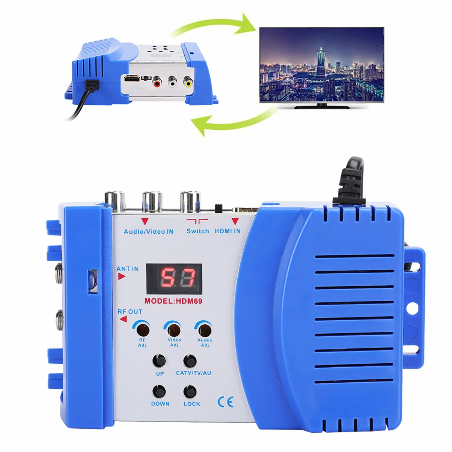 Bewinner HDM69 Modulatore Interfaccia Multimediale HD RF Digitale Convertitore AV a RF VHF/UHF PAL