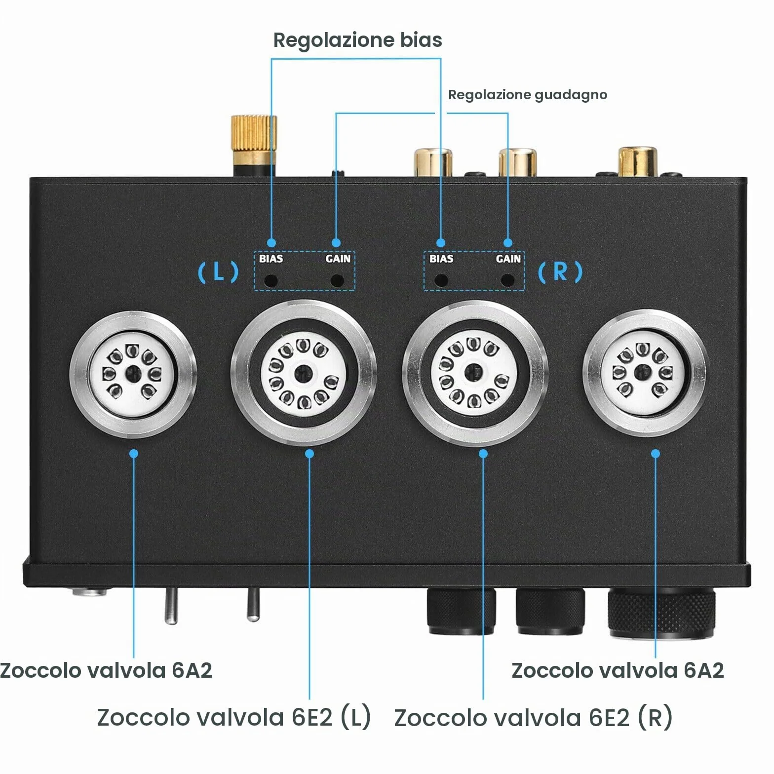 HiFi 6E2 Preamplificatore a valvole Phono Preamp per giradischi MM/MC Amplificatore per cuffie