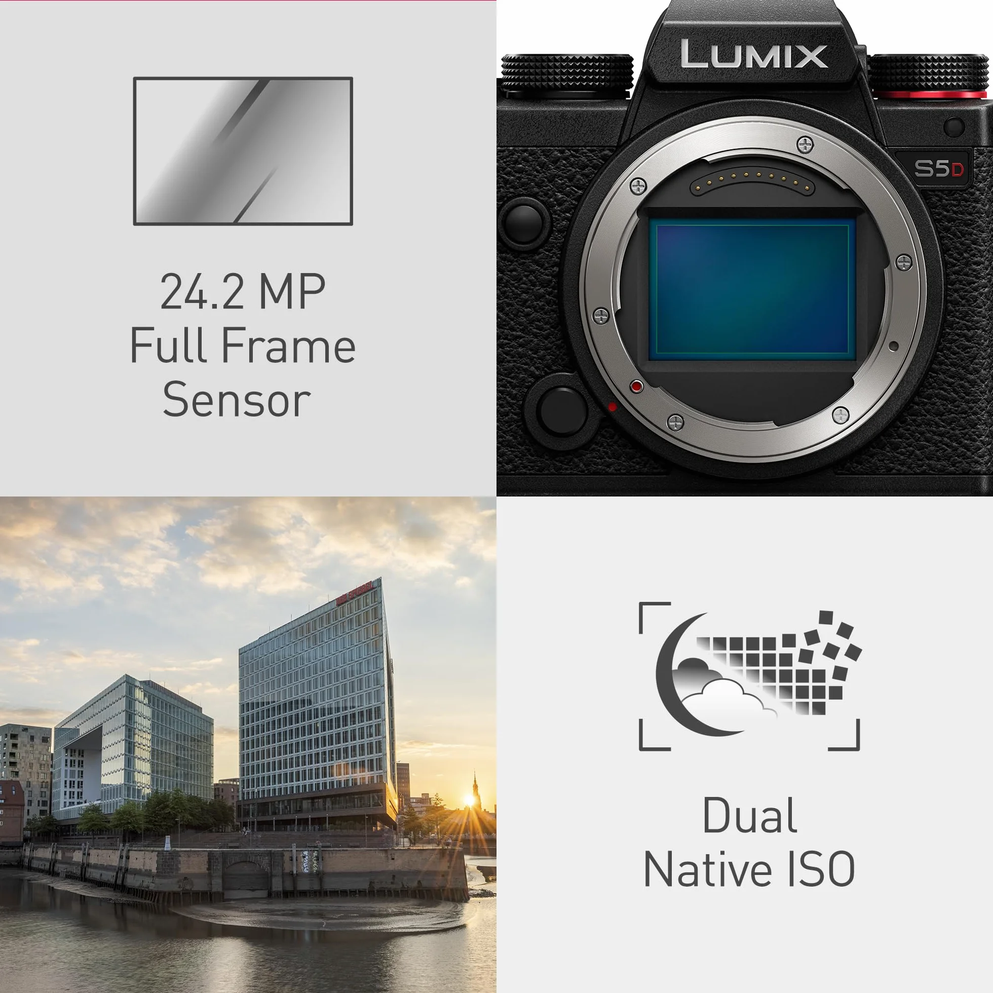 Panasonic Lumix S5D, Corpo Macchina Mirrorless Full Frame, con Obiettivo S-R1840E 18-40 mm S 24,2MP, Registrazione 4K 60P, Live View Finder, Monitor ad Angolo Libero, Wi-Fi, Bluetooth, Nero