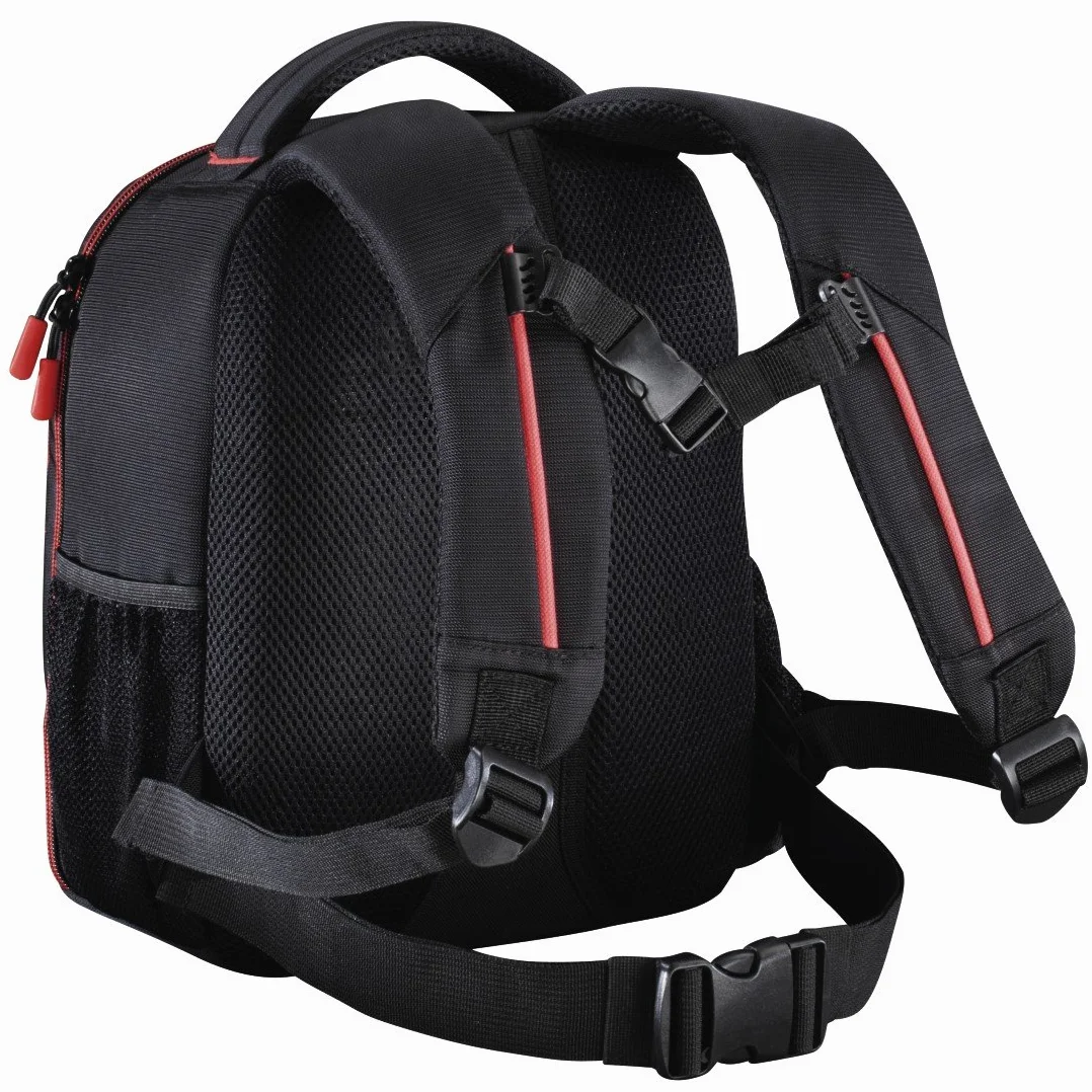 Hama Zaino per fotocamera Miami 150, nero/rosso, Nero, Viaggi