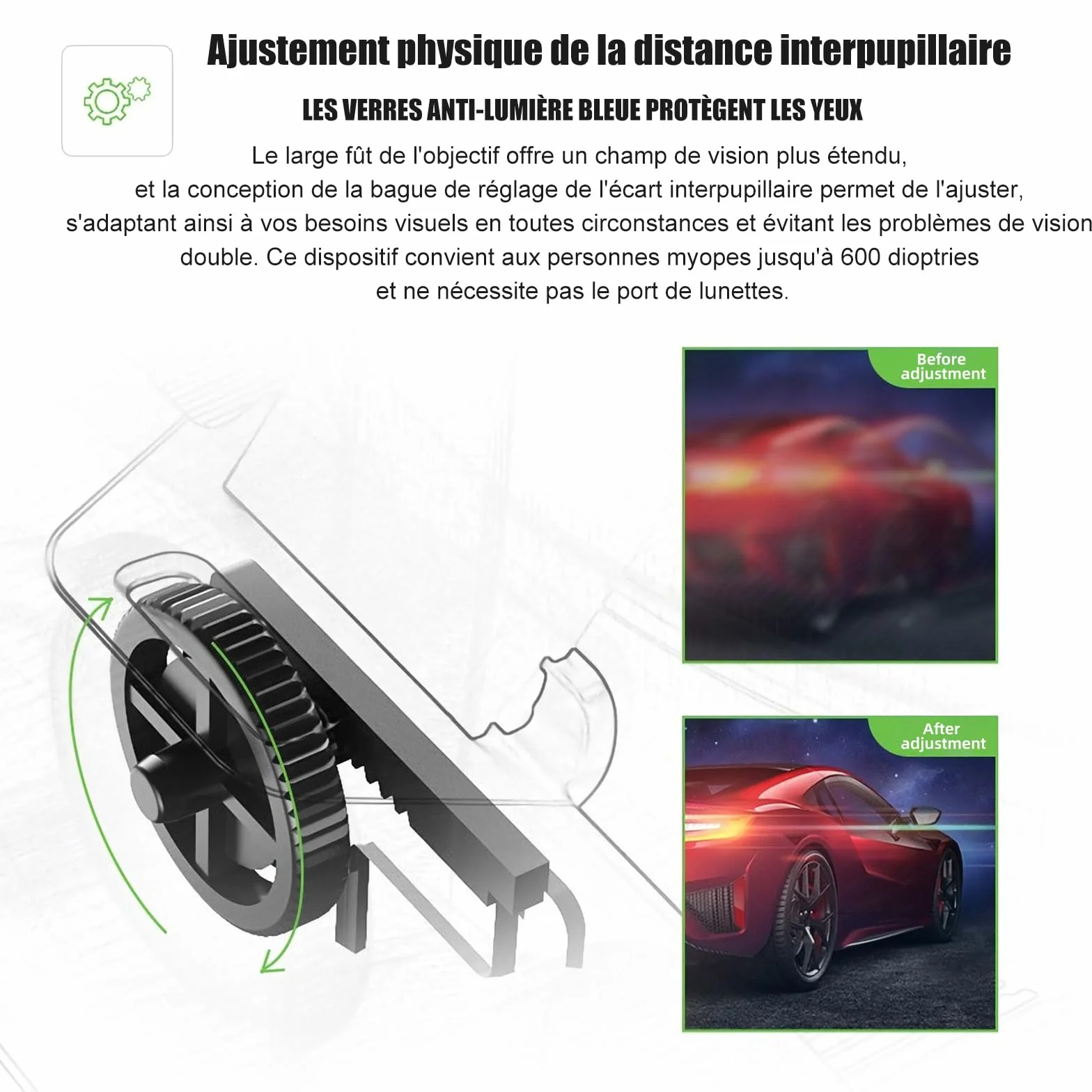Occhiali VR, Realtà Virtuale 3D, Realtà Virtuale per Film e Giochi 3D, per Smartphone 4.7-7 Pollici [con controller]01