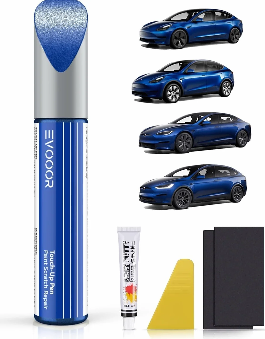 Tesla Deep Blue Metallic PPSB Vernice di Ritocco Kit Fai da Te per Model 3/Y/S/X