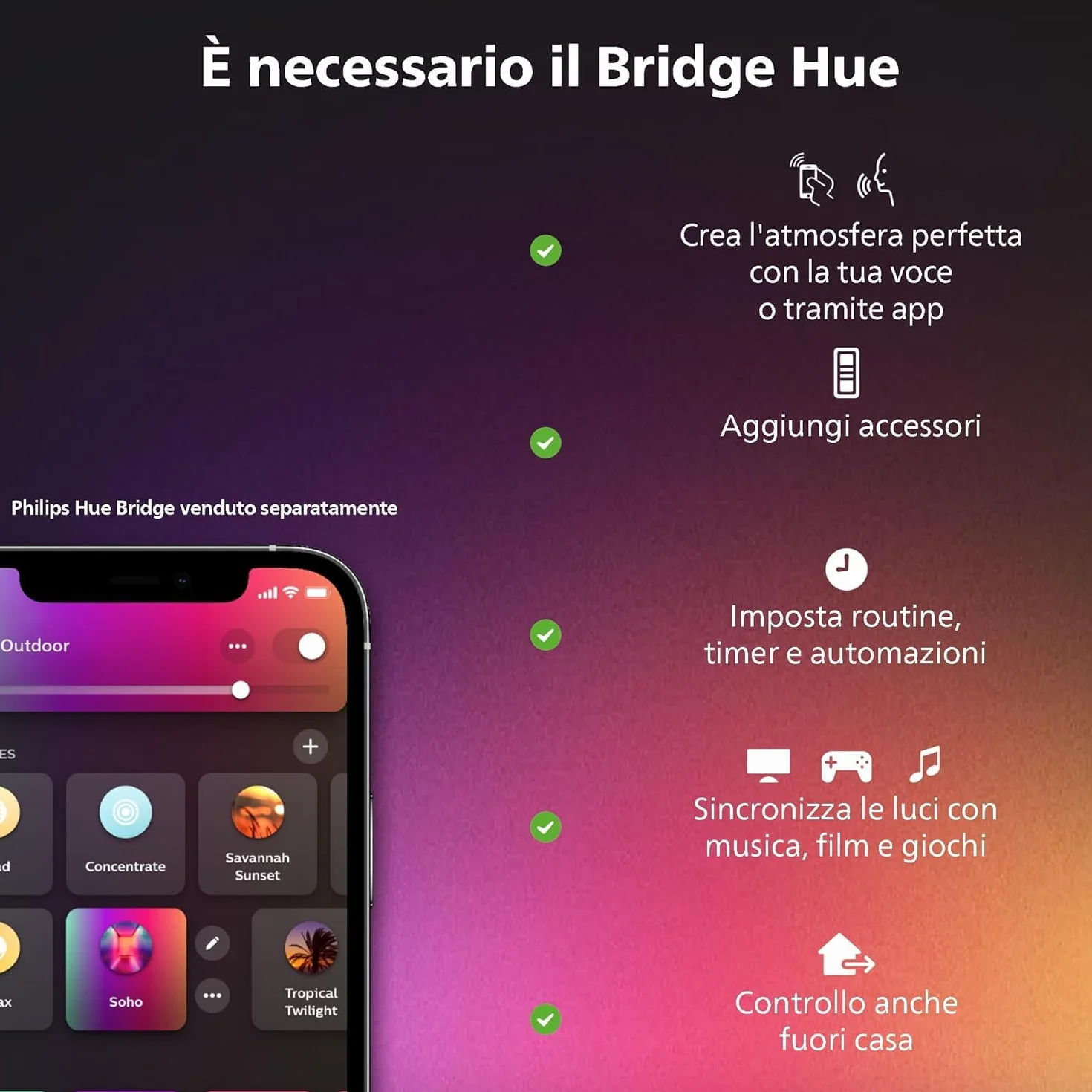 Philips Hue Play HDMI Sync Box 8K - Smart hub che sincronizza fino a 10 luci Hue - Hub luci che richiede Hue Bridge - Supporta Dolby Vision HDR10+ - Controllo con app Hue per luci smart