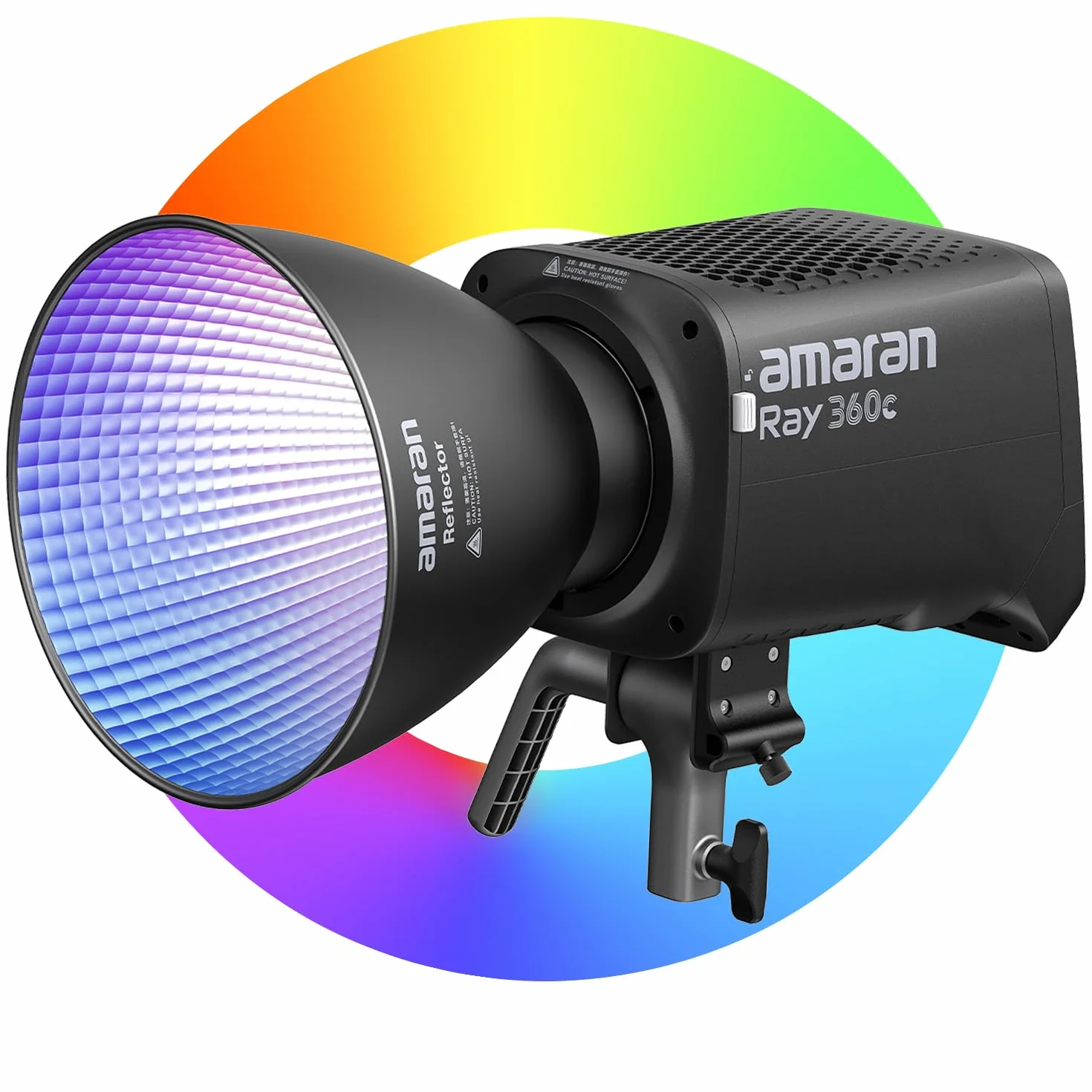 Amaran Ray 360c 360W RGB LED Video Luce APP/DMX Controllo 12 Effetti, 1,800-20,000K 17,130Lux/1m COB Uscita Continua Illuminazione, Bowens Montaggio Luce Portatile per Fotografia, Studio